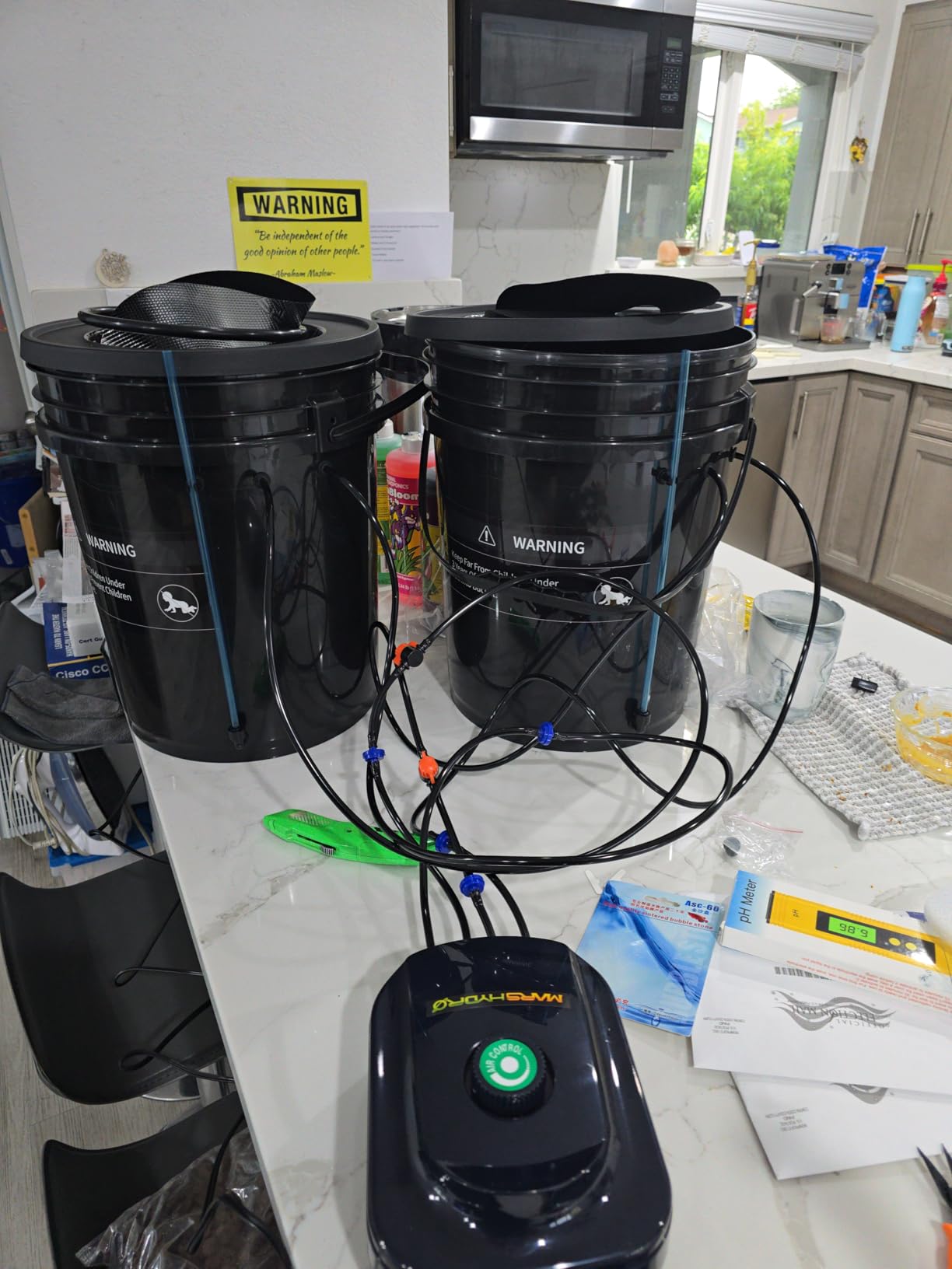 Mars Hydro DWC Hydroponics Grow System 5 Gallon Deep Water Culture with 8W Air Pump, Multi-Purpose Air Hose, Air Stone, 2 Buckets and Top Drip Kit customer photo 2