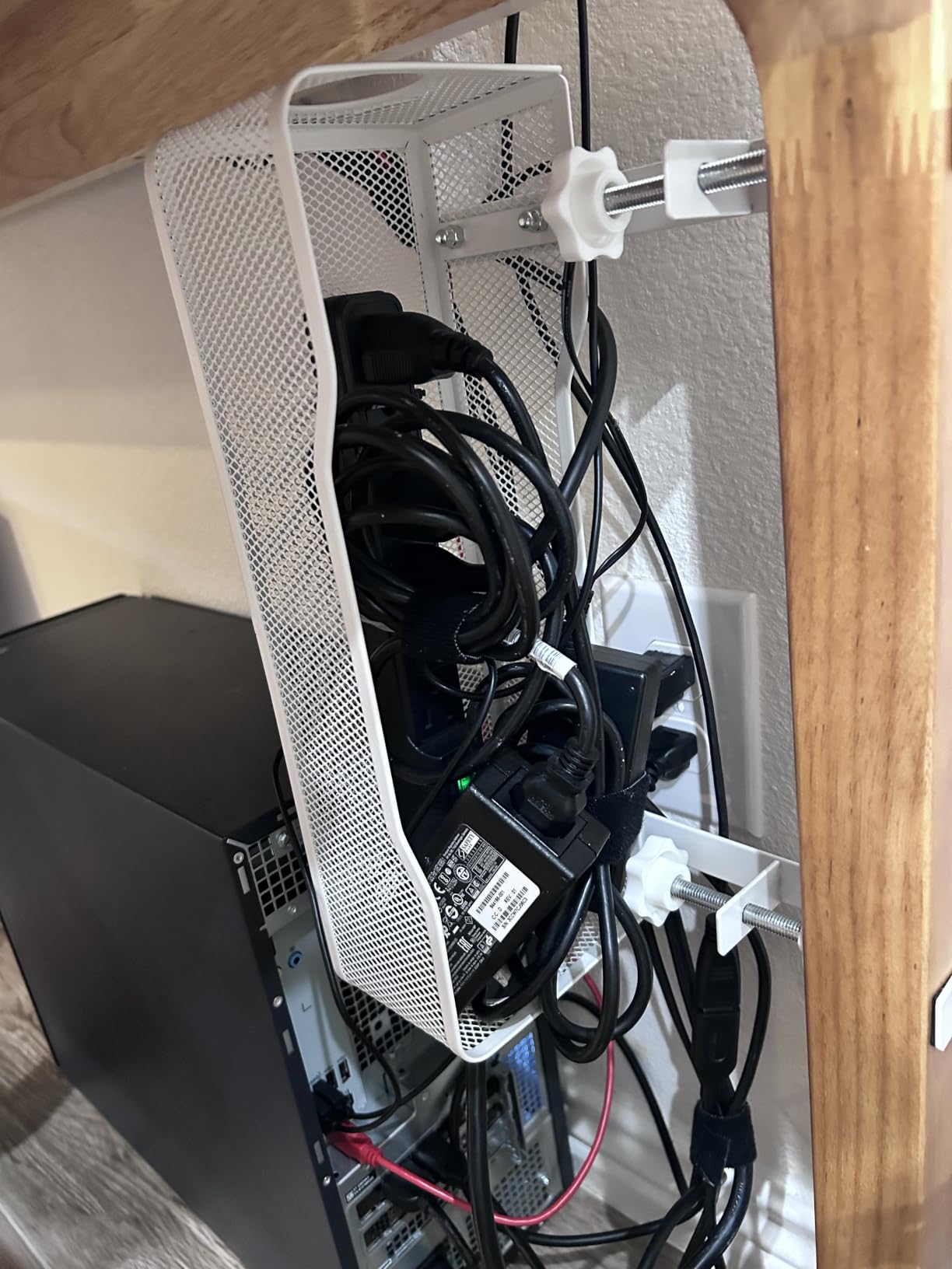 Under Desk Cable Management Tray Black, Cinati Wire Organizers No Drill, Cable Tray with Clamp for Wire Management, Cord Organization Box for Office, Home - No Damage to Desk customer photo 1
