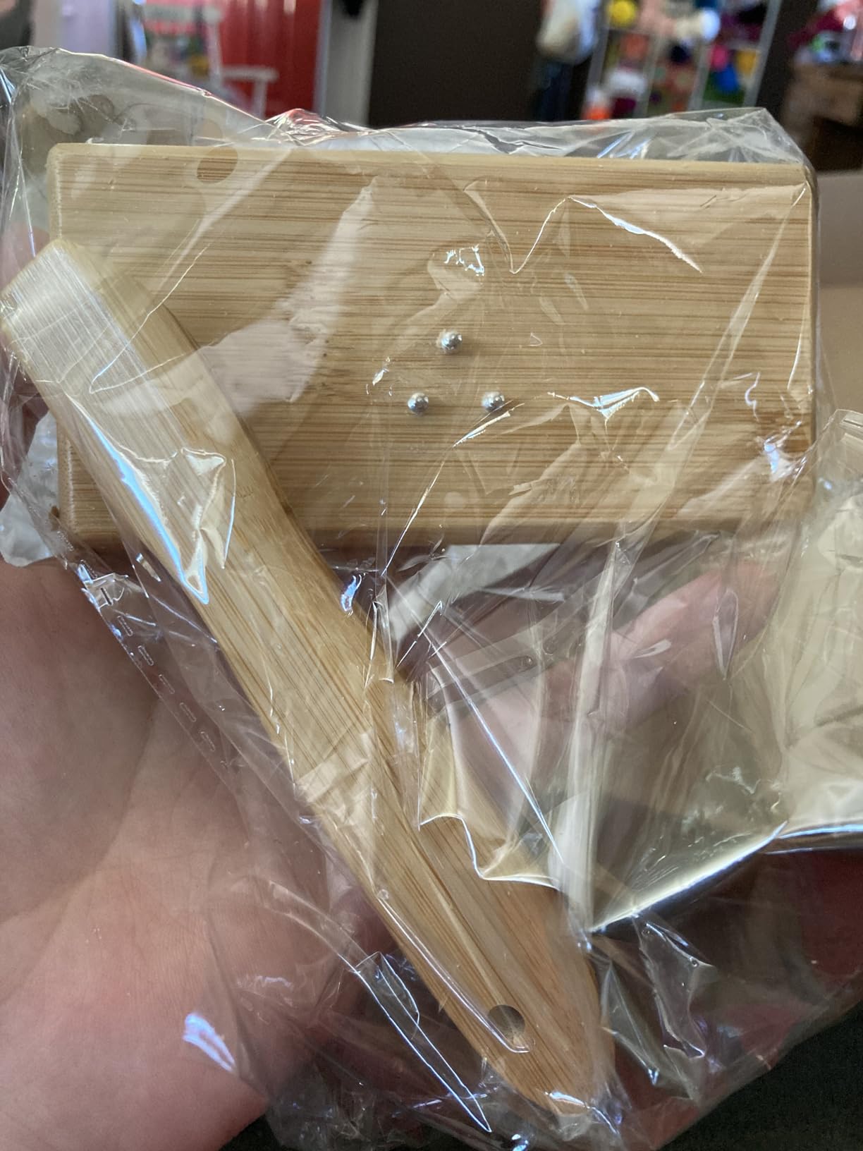 Tessco for you 4 Pcs Wool Blending Board Carding Brush Set with 1 Wool Hand Carders Wood Brush 2 Wooden Craft Sticks, Needle Felting Tools for Felt Needle Project Spinning Craft customer photo 2