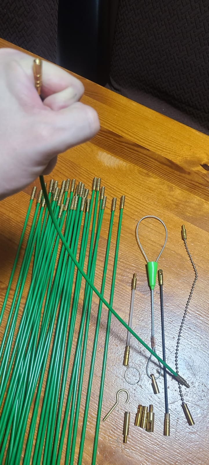 FTIHTRY 45FT Fiberglass Running Electrical Wire Cable Glow Rods Wire Pulling, Fish Rods Electrical Kit with 8 Different Attachments and Fish Tape Wire Puller Kit customer photo 2