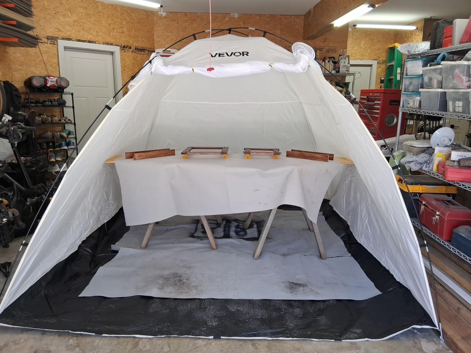 VEVOR Portable Paint Booth 10 x 7 x 6 ft Extra Large Spray Paint Tent Kit customer photo 1