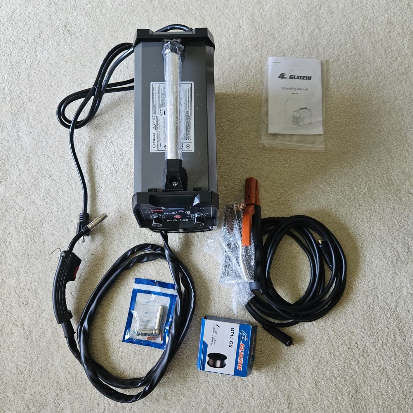 GZ GUOZHI 140A MIG Welder,3-in-1 MIG Welder with FLUX MIG/ARC/Lift TIG Multi-Process,110V Welding Machine,110V Flux Core Welder with Welding Gun(black) customer photo 2