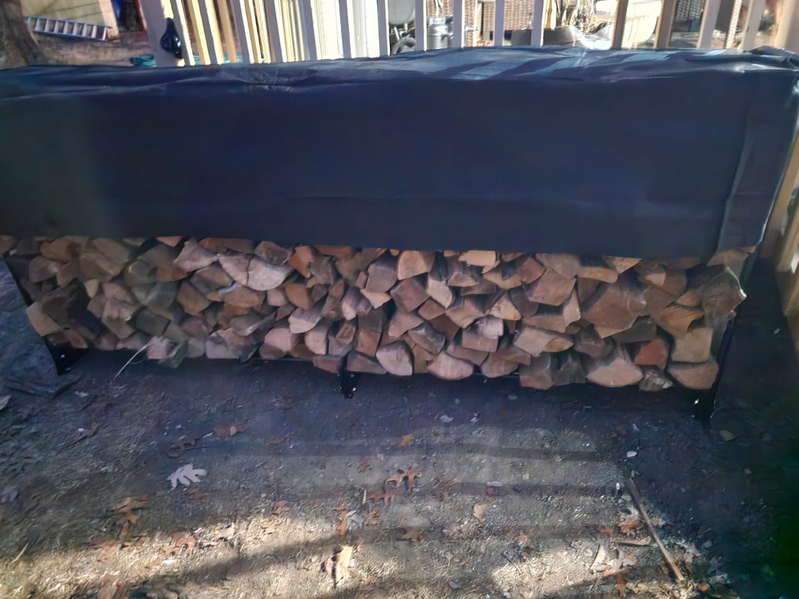 VEVOR 12.7FT Outdoor Firewood Rack with Cover, Firewood Holder for 3/4 Cord customer photo 1
