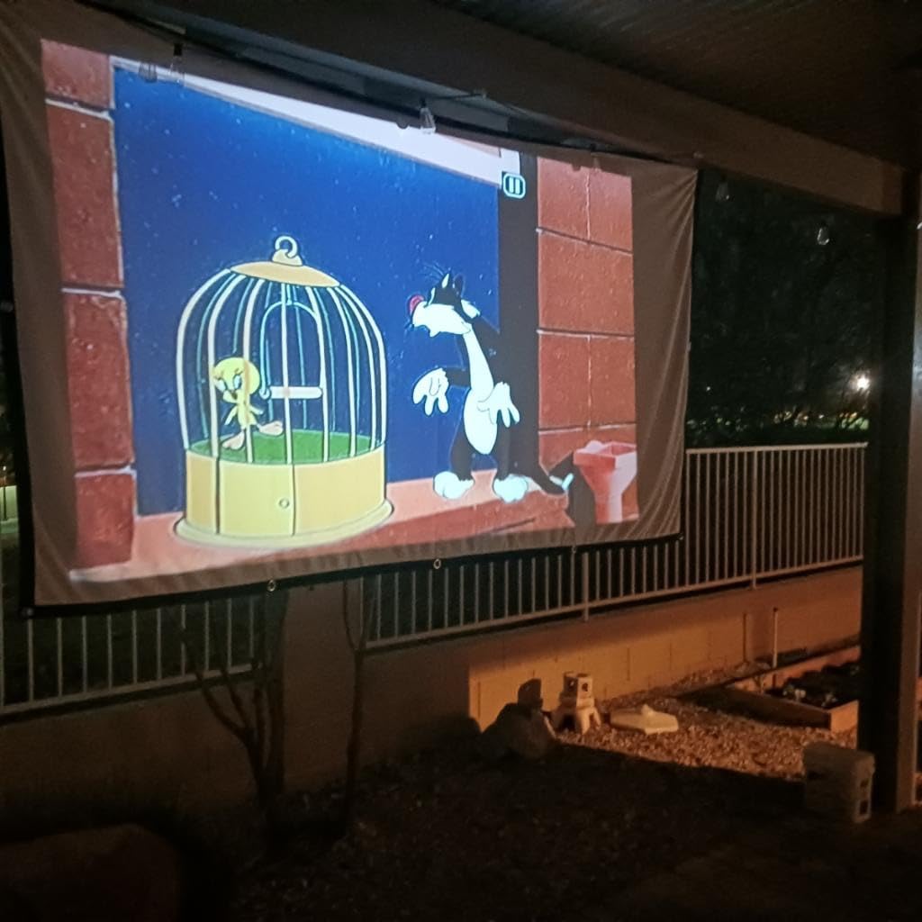 RCA PROJECTOR WITH BUILT-IN INTERNAL DVD PLAYER BLUETOOTH AND SPEAKER - Mini Portable - Indoor/Outdoor Projector and Screen Package - HDMI/AV/VGA/Micro SD Compatible - 1920x1080 Res customer photo 2