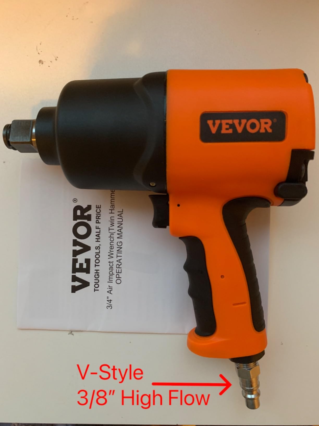 VEVOR Air Impact Wrench, 3/4-Inch Drive Air Impact Gun, Up to 1870ft-lbs Nut-busting Torque, Composite Pneumatic Impact Wrench for Auto Repairs and Maintenance Heavy Duty customer photo 1