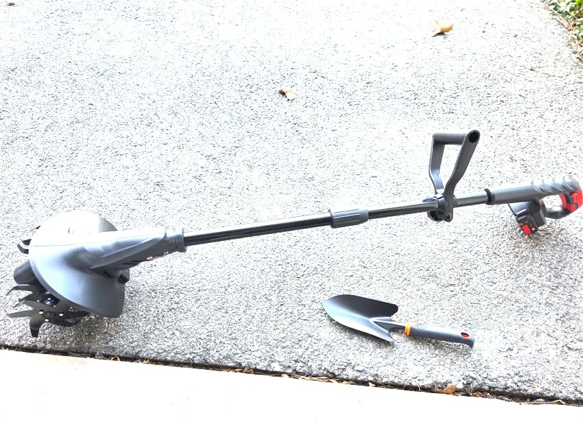 MZK 20V Cordless Tiller Cultivator, 8.5-Inch Steel Tines,360 RPM customer photo 2