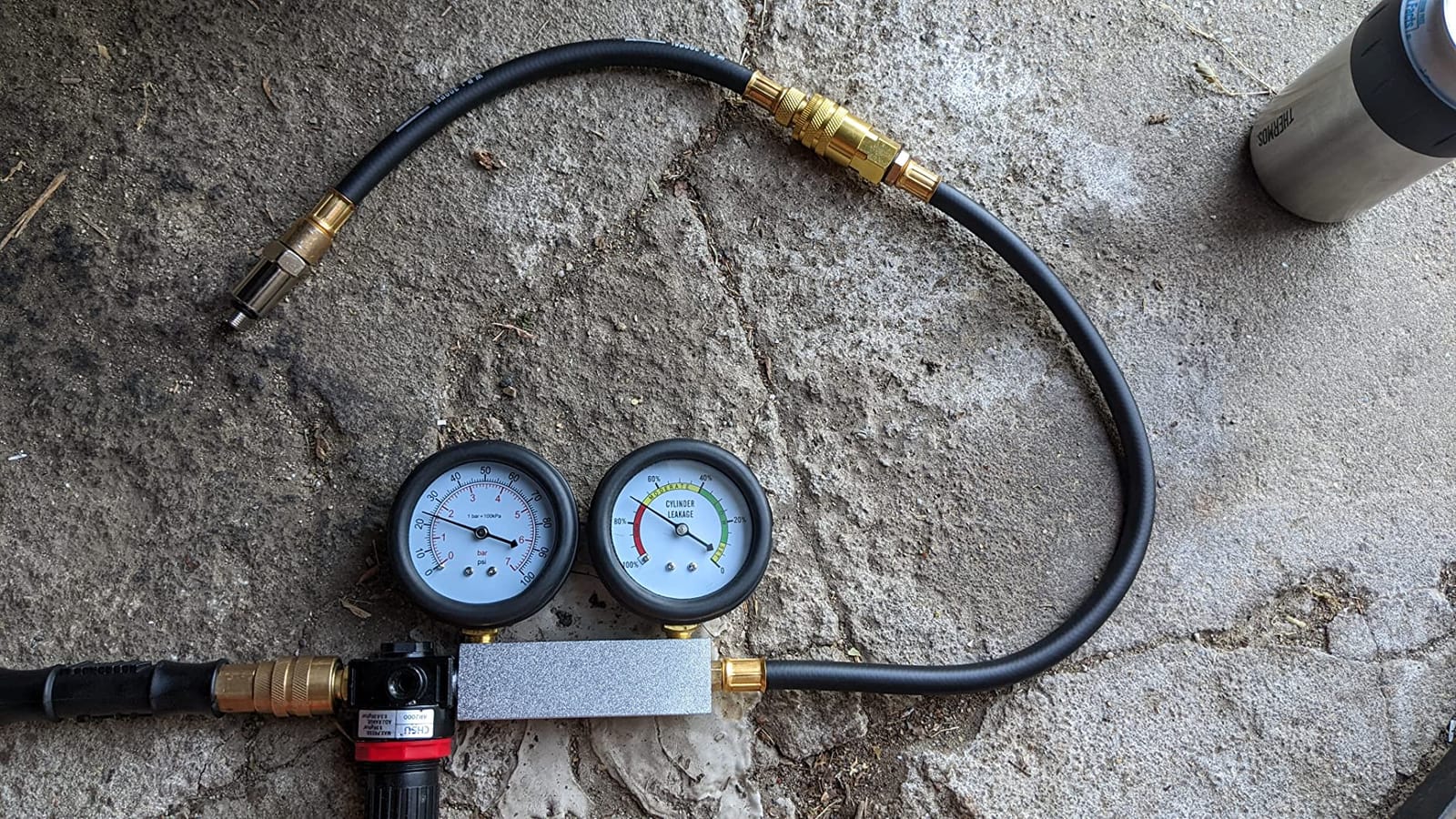 JIFETOR Cylinder Leak Down Tester Kit Professional Dual Pressure Gauges customer photo 2