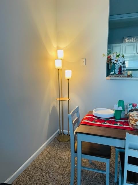 Floor Lamps for Living Room, 3-Lights Modern Floor Lamp with Shelves, Gold Standing Lamp with Fabric Shade and Foot Switch, Shelf Standing Lamps with Table, Tall Table Lamps for Bedroom Office customer photo 2