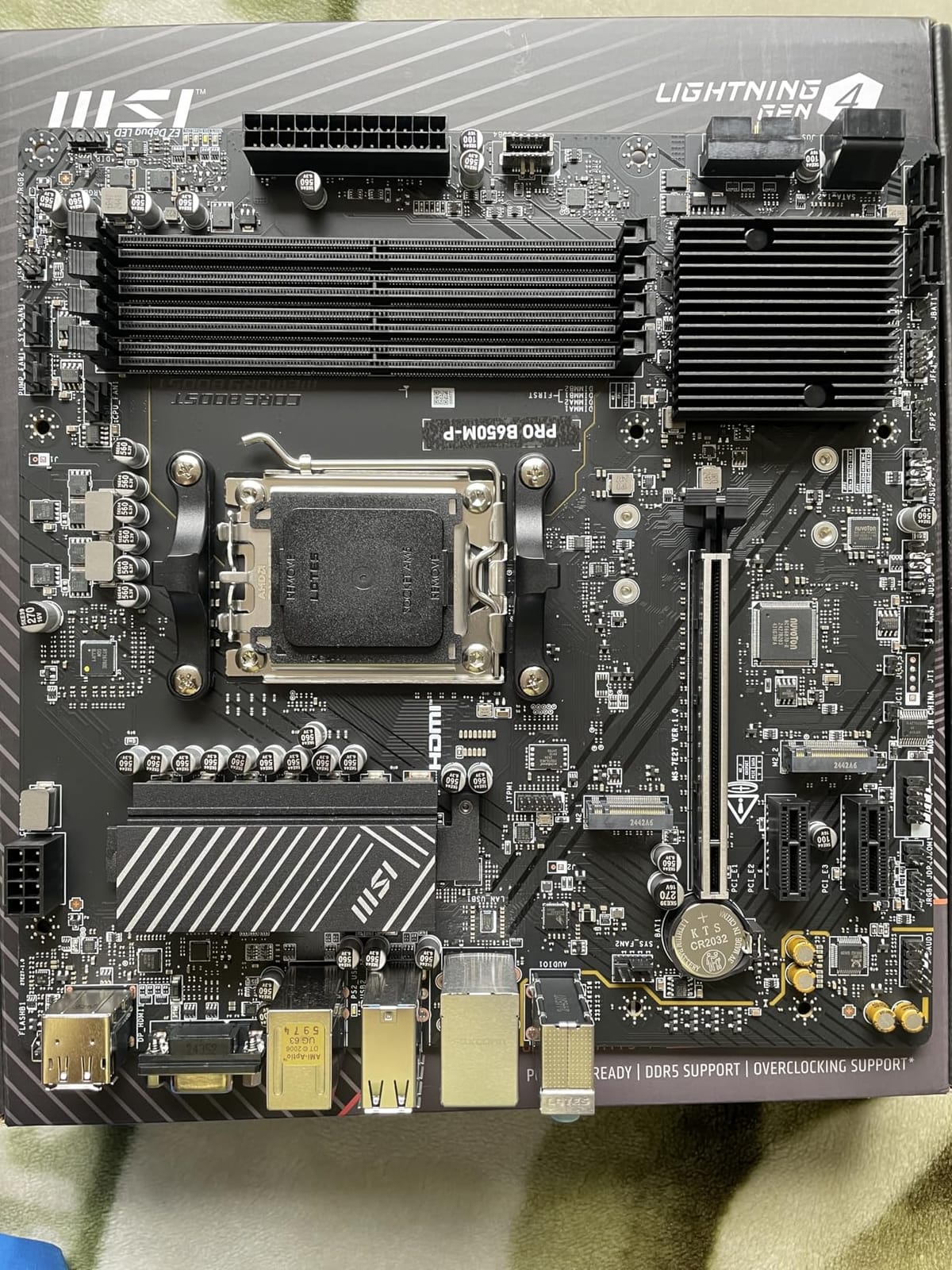 MSI PRO B650M-P ProSeries Motherboard (AMD Ryzen 9000/8000/7000 Series Processors, AM5, DDR5, PCIe 4.0, M.2, SATA 6Gb/s, USB 3.2 Gen 2, HDMI/DP, 2.5Gbps LAN, mATX) customer photo 1