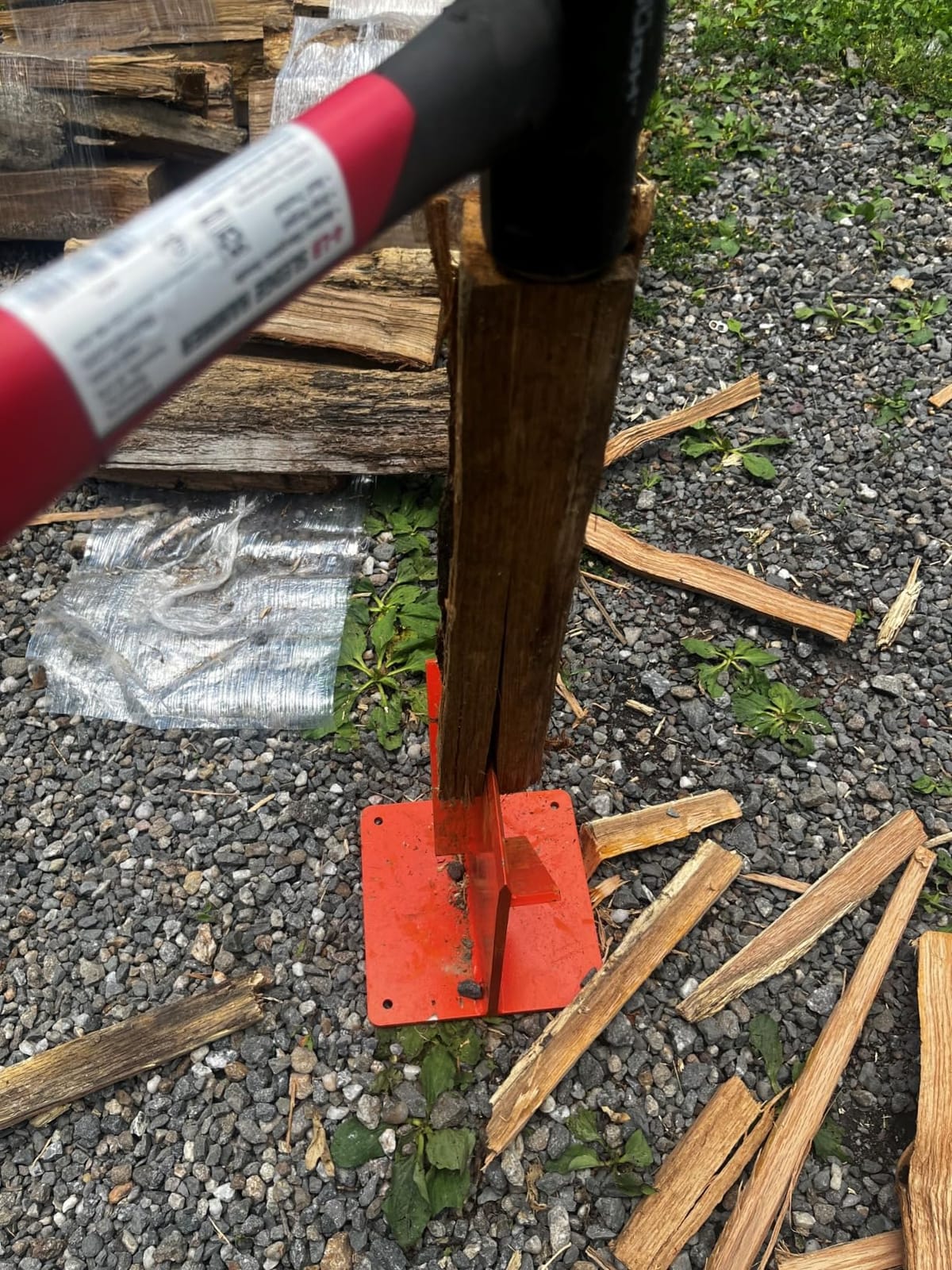 Hi Flame Firewood Kindling Splitter for Wood Stove Fireplace and Fire Pits Wood Splitting Wedge Manual Log Splitter Wedge (Black) customer photo 1