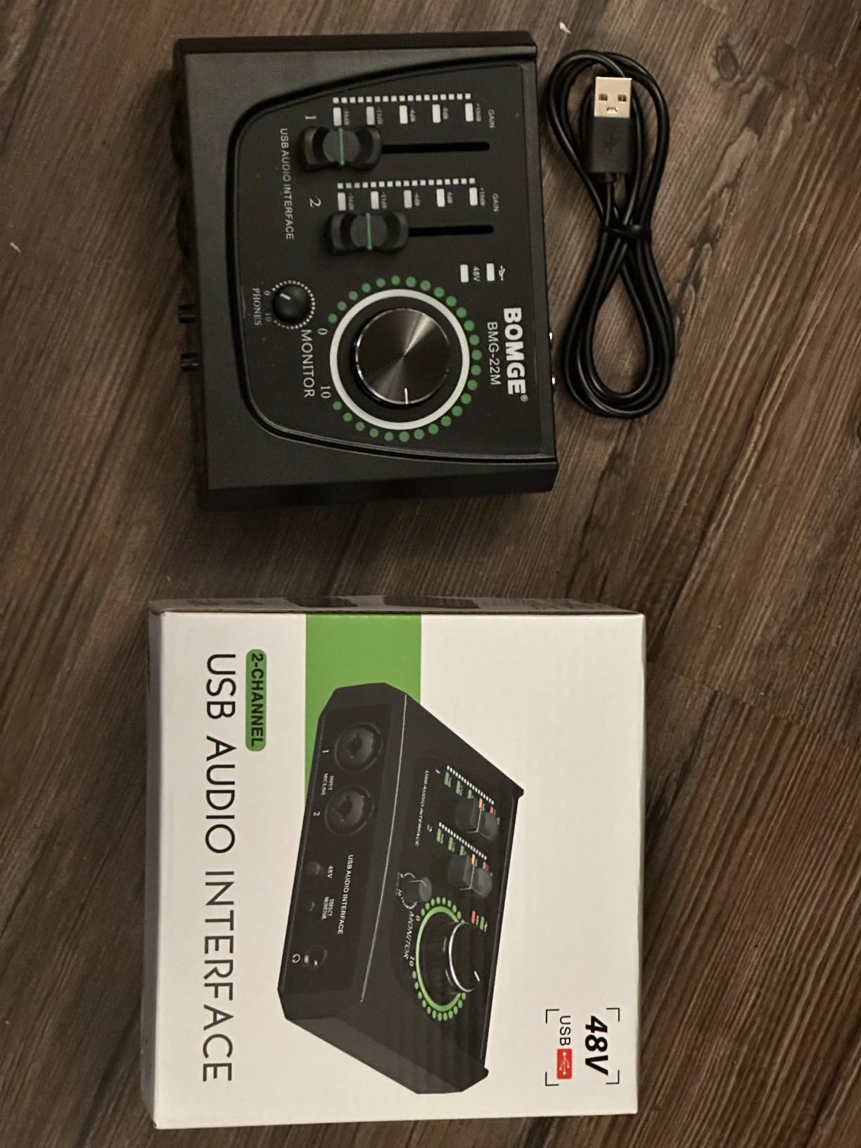 BOMGE mini 2 Channel USB Audio Interface for Recording, Streaming and Podcasting, with XLR/48V Phantom Power,Studio Quality Audio Interface for Guitarist, Vocalist, Podcaster or Producer customer photo 1