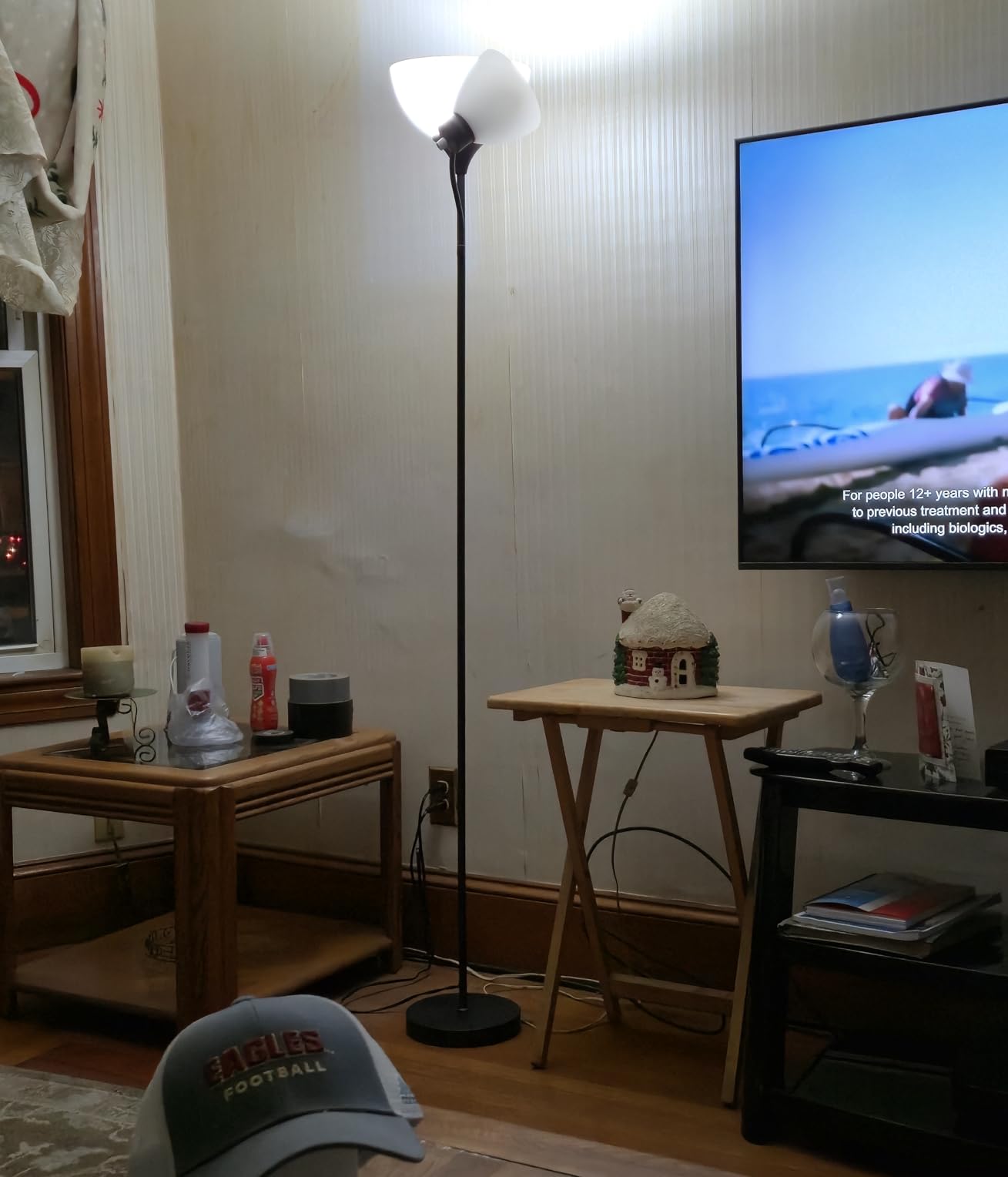 GERGO Torchiere Floor Lamp with Remote Control and Adjustable Reading Light | 2 LED Bulbs Included, 2100LM Brightness, Stepless Dimming & 3000K-6000K Adjustable CCT for Living Room, Bedroom, Office customer photo 1