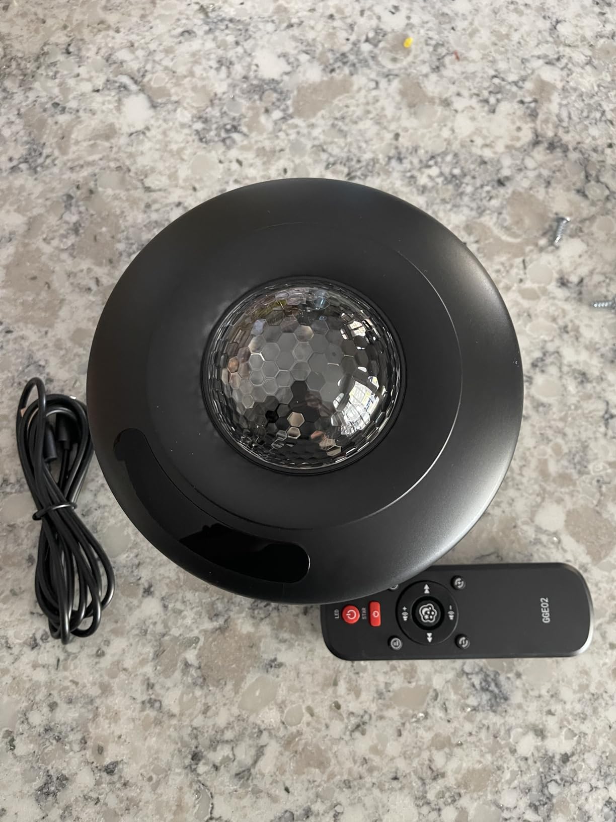 LooEooDoo Star Projector, Galaxy Starry Projection Lamp, Bluetooth Speaker Aurora Lighting with Timer and Remote Control, LED Sky Night Light for Kids Bedroom, Gaming Decor, Home Theater, Ceiling customer photo 1