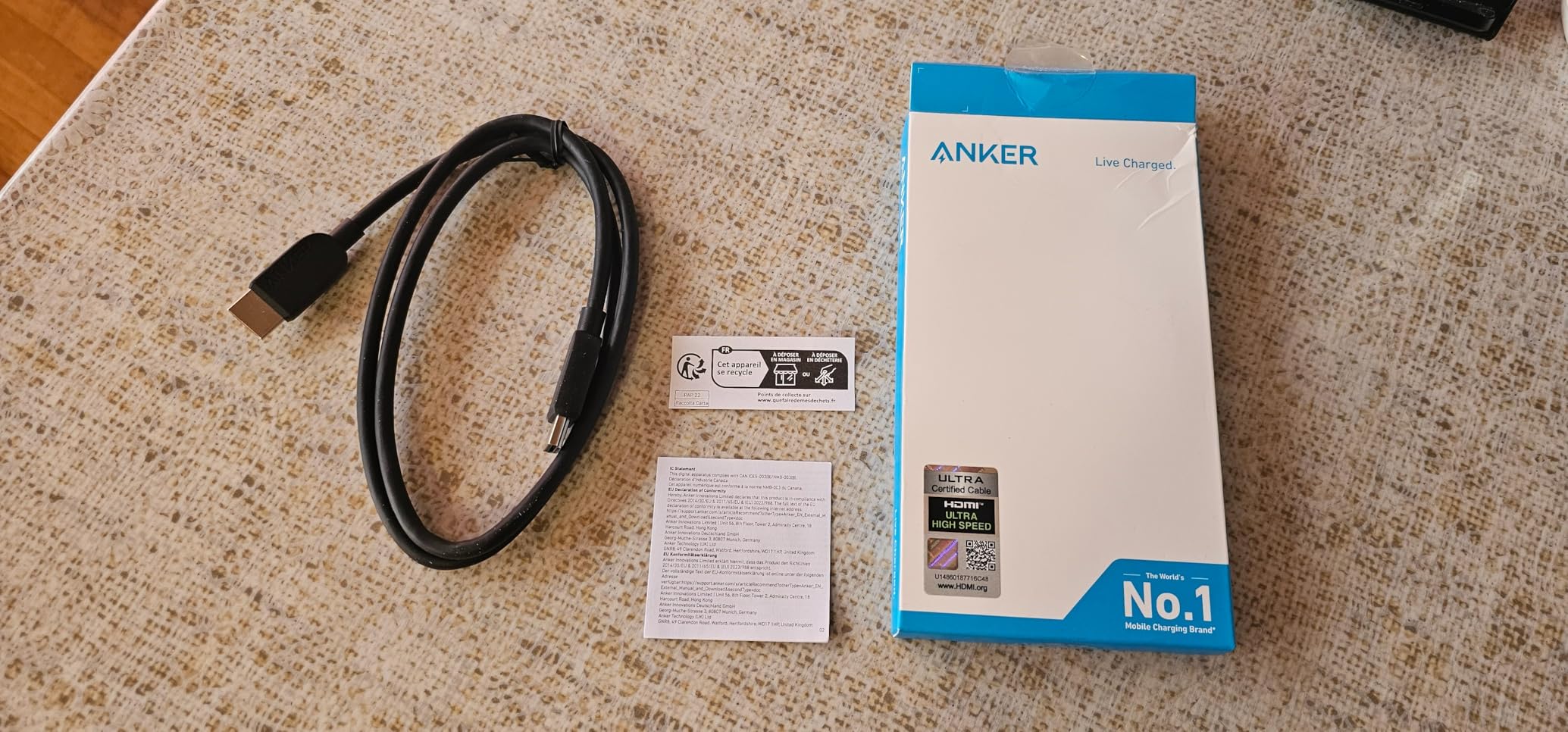 Anker HDMI Cable, Ultra HD HDMI to HDMI Cable with 8K@60Hz and 4K@120Hz | HDMI Cord 48 Gbps Certified Ultra High-Speed, Compatible with PlayStation 5, Xbox, Samsung TVs and More, 10ft customer photo 2