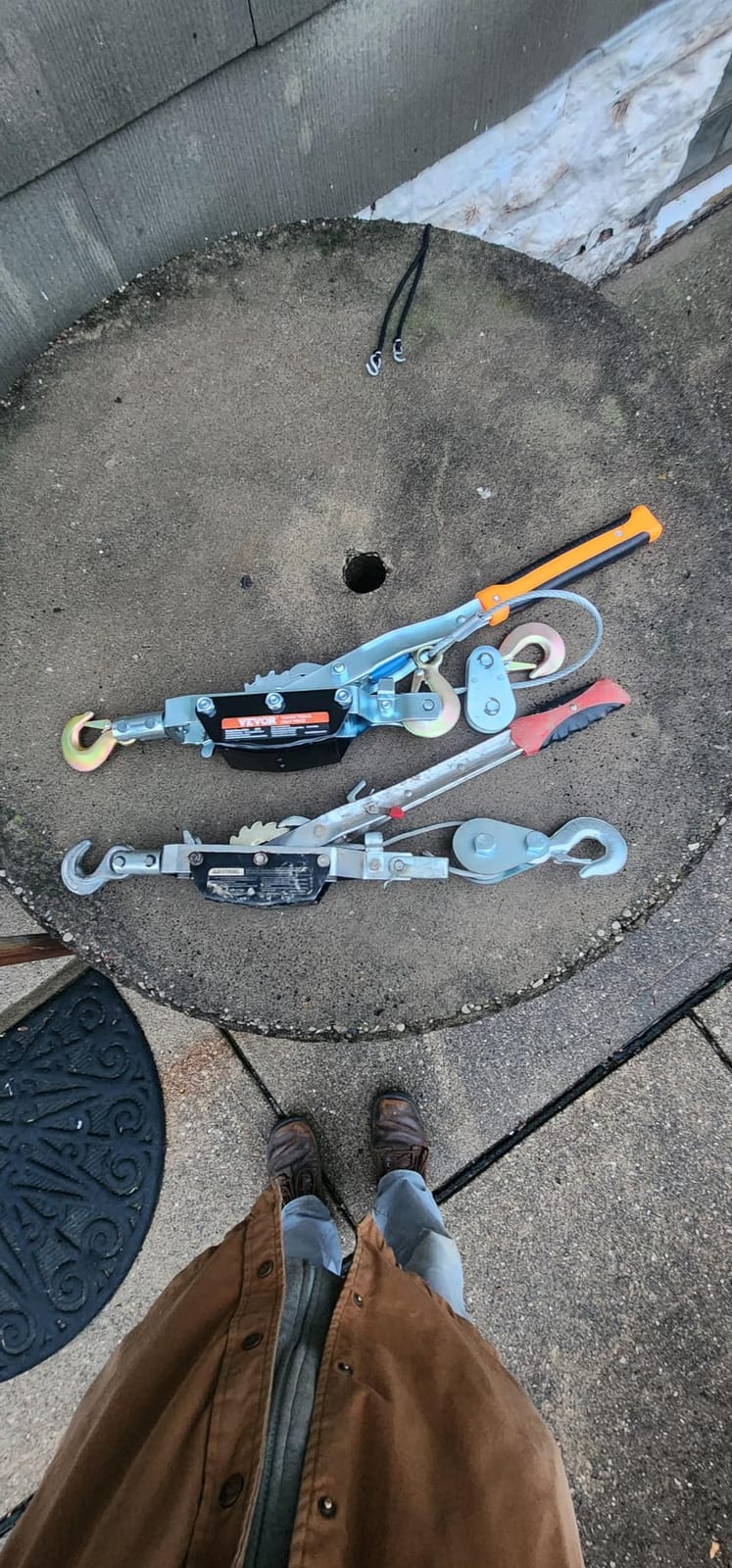 VEVOR Come Along Winch, 5 Ton (11,023 lbs) Pulling Capacity, 11.5 ft Steel Cable, 3 Hooks, Heavy Duty Ratchet Power Puller Tool with Dual Gears, Automotive Hoist Cable Puller Ideal for Vehicle Rescue customer photo 2