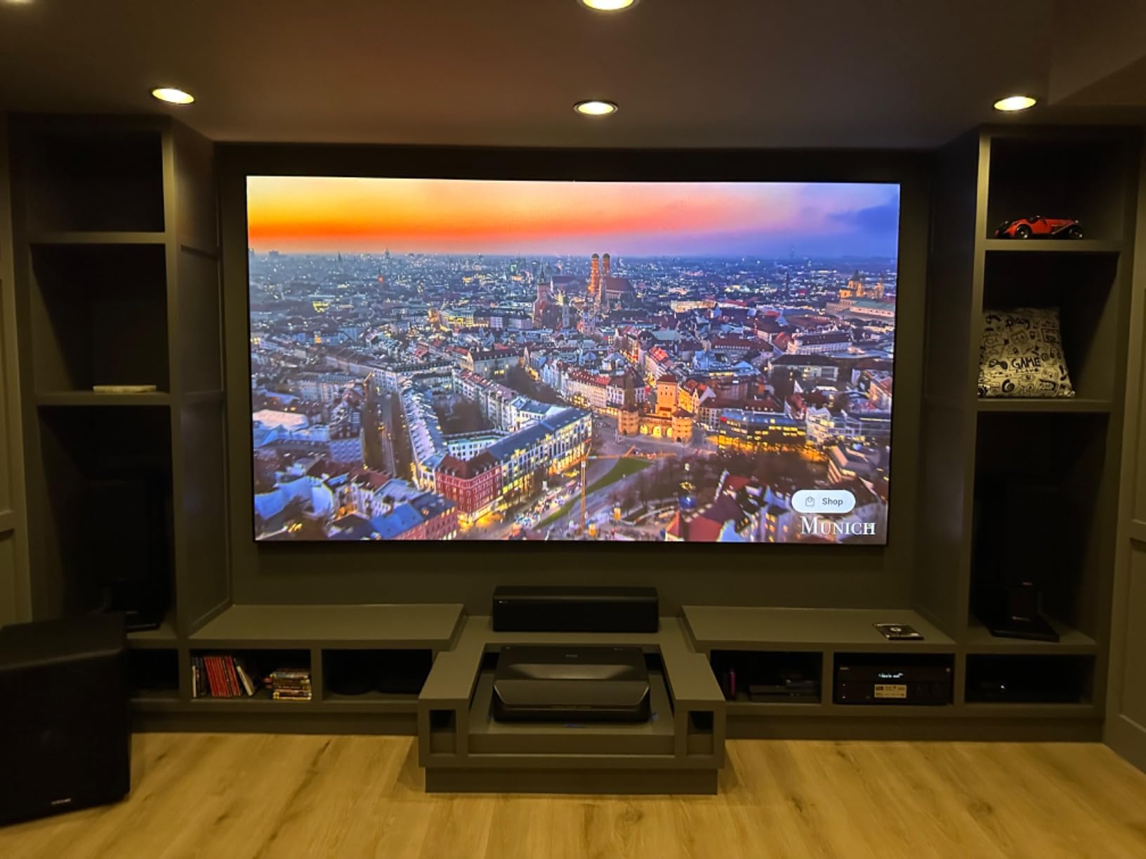 NexiGo Aurora Pro, Ultra Short Throw 4K Tri-Color Laser Projector, 2400 Lumens, Screen Adoption, Dynamic Laser Dimming, Dolby Vision & Atmos, HDR10+, HLG, Active 3D, 60W Speakers, UST TV customer photo 1