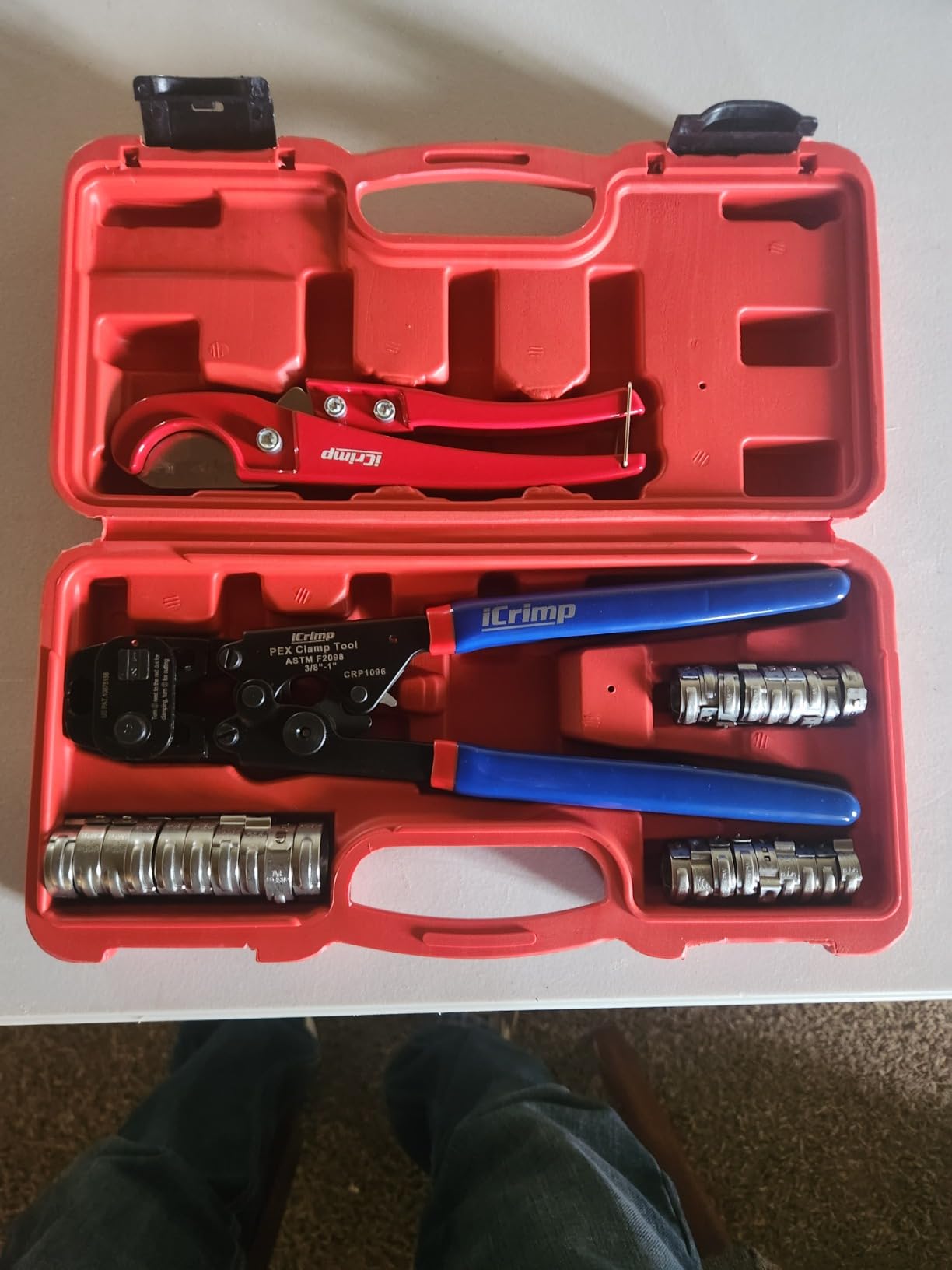 iCrimp PEX Crimping Tool Kit for 3/8-in, 1/2-in, 3/4-in, 1-in PEX Clamp Cinch & Removal, c/w 1/2''(20 Pack) and 3/4''(10 Pack) PEX Clamp Rings, PEX Tubing Cutter customer photo 2