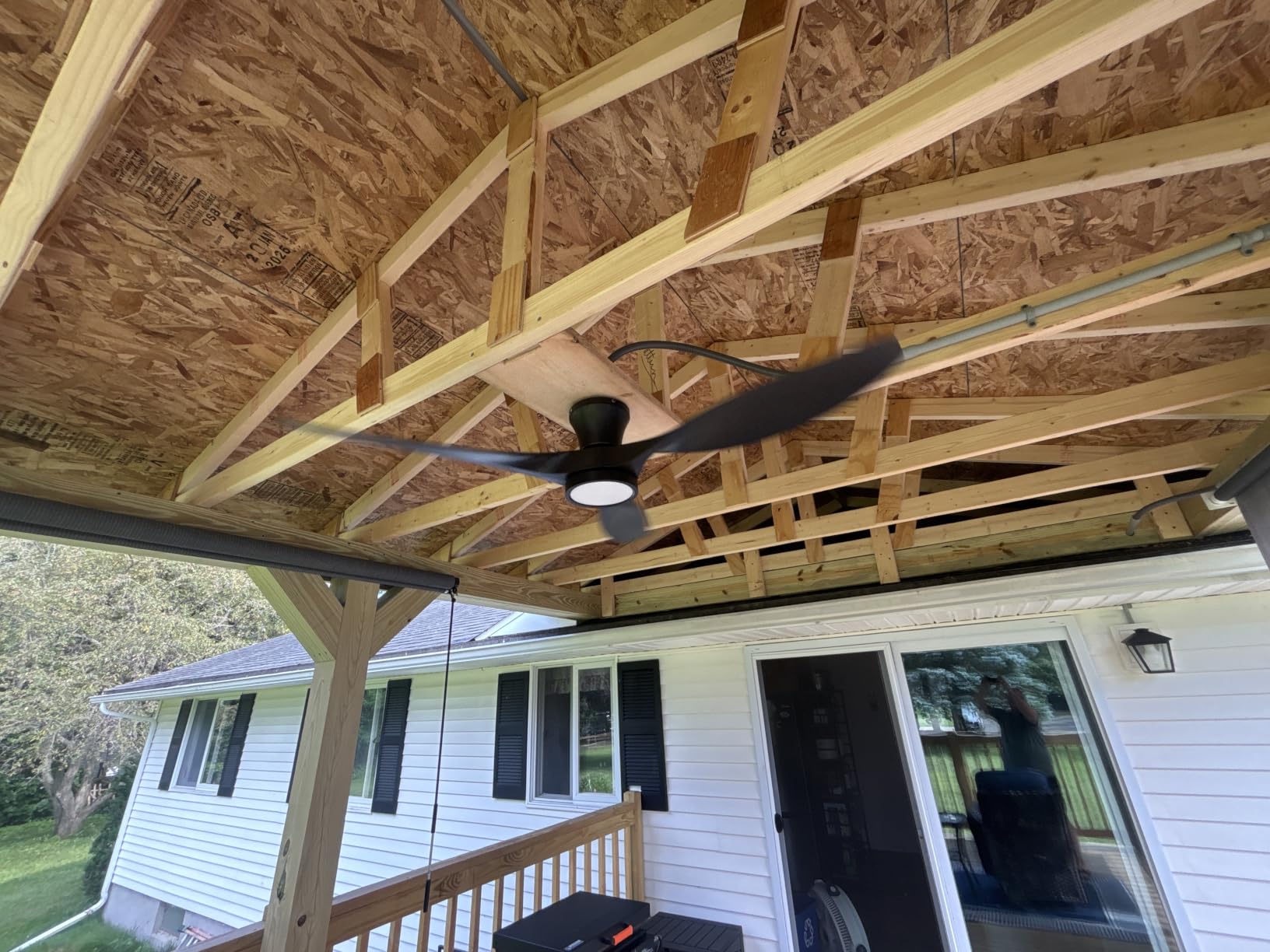 TALOYA 52 Inch Ceiling Fans with Led Lights Remote Control Flush Mount Low Profile for Bedroom Farmhouse Patio Outdoor Living Room Kitchen Dining Room, DC Motor, Reversible, Black Walnut customer photo 1