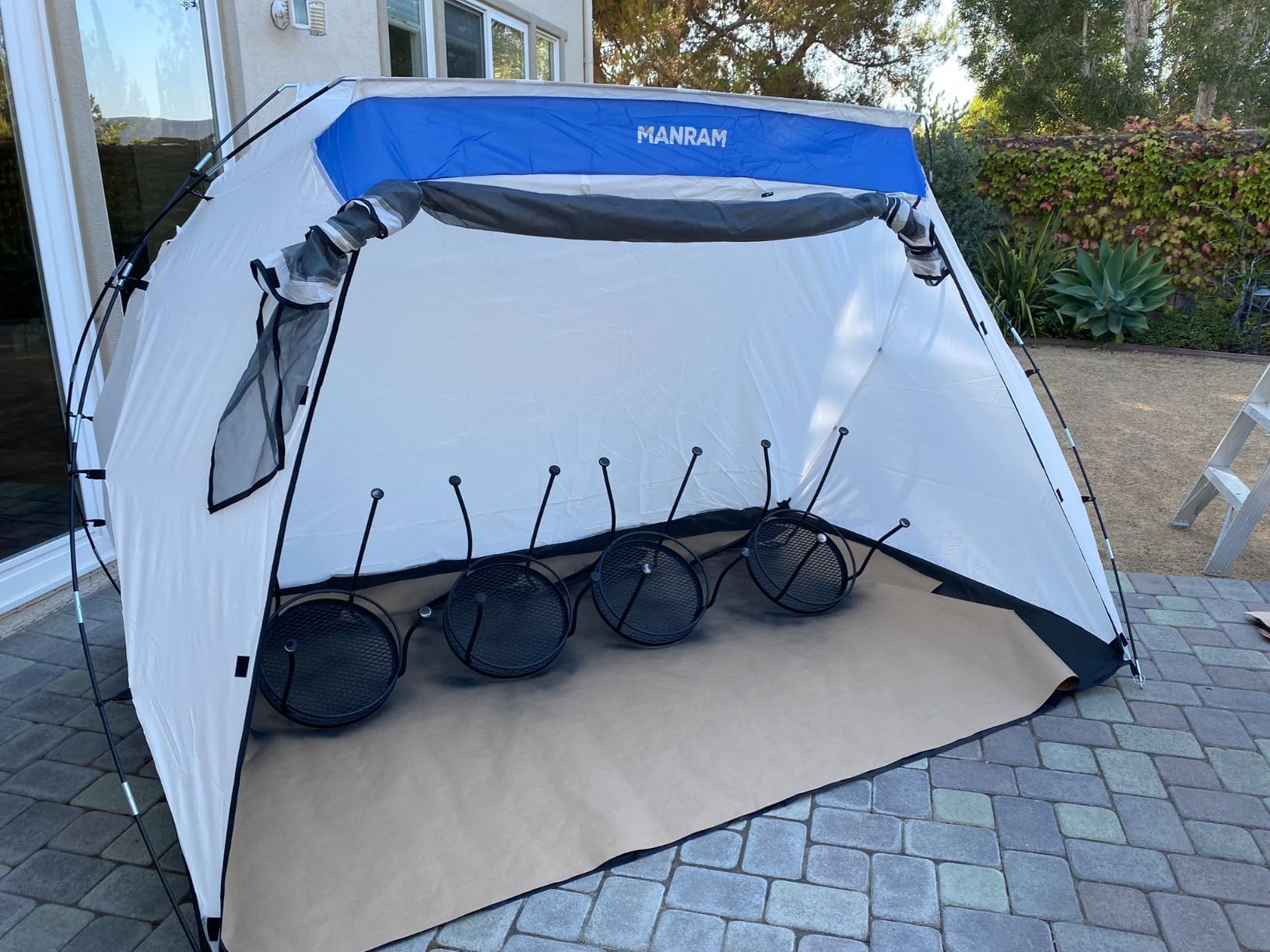 Portable Paint Tent 9(L) x6(W) x5.5(H), Large Paint Booth with Built-in Floor, Mesh Screen, Windproof Hooks, and Storage Bag – Ideal for DIY Painting Projects customer photo 1