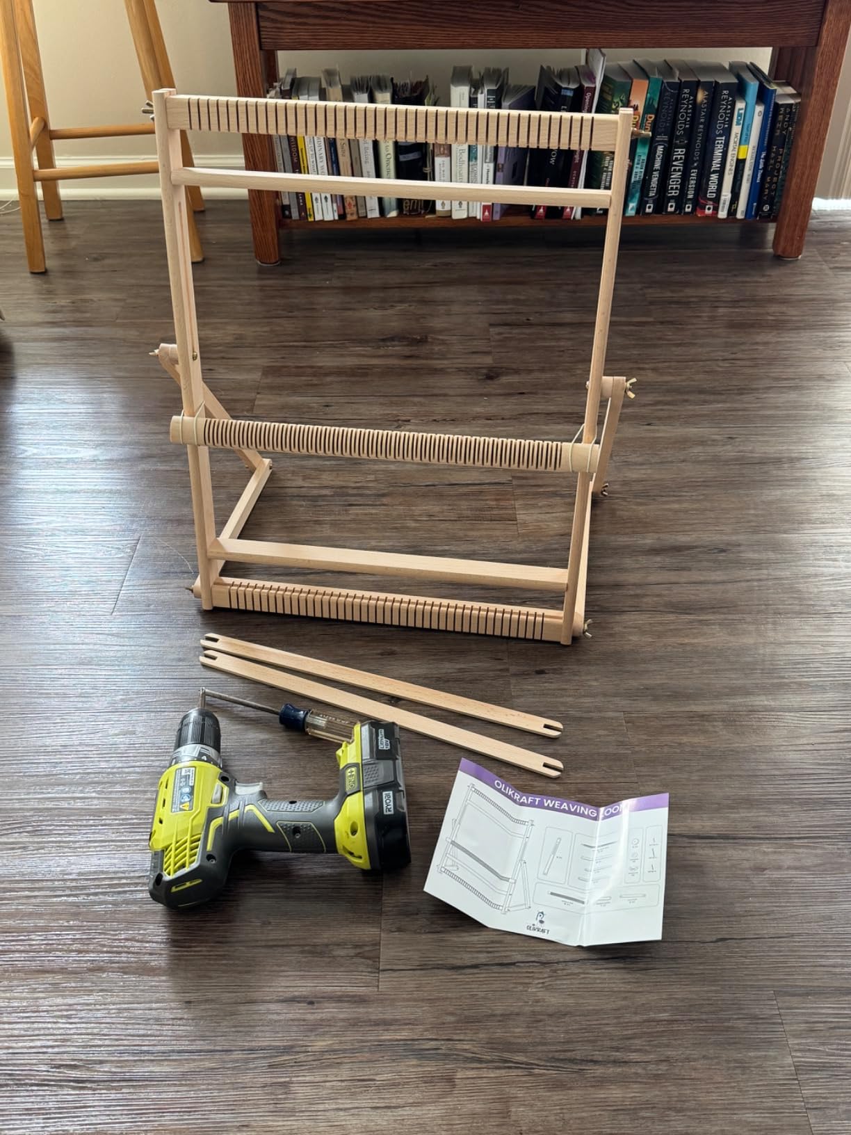 Olikraft Wooden Weaving Loom, Adjustable Stand (Large, Natural Beech) customer photo 1