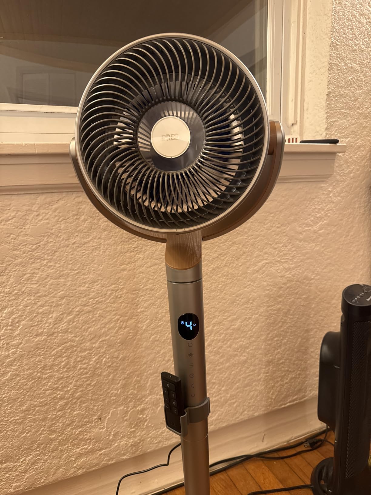 DREO Fan for Bedroom,120°+120° Oscillating Standing Fan, Quiet Pedestal Fan | 90ft, 8 Speeds, 3 Modes, 35-40