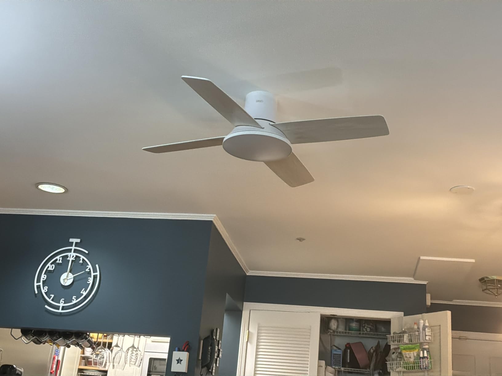 DREO Ceiling Fans with Lights, 44'', RGBIC Flush Mount Smart Ceiling Fan | Quiet DC Motor for Bedroom, Dimmable LED, 12 Speeds & 3 Fan Modes, Low Profile Easy Install, 12H Timer, App & Remote Control customer photo 2