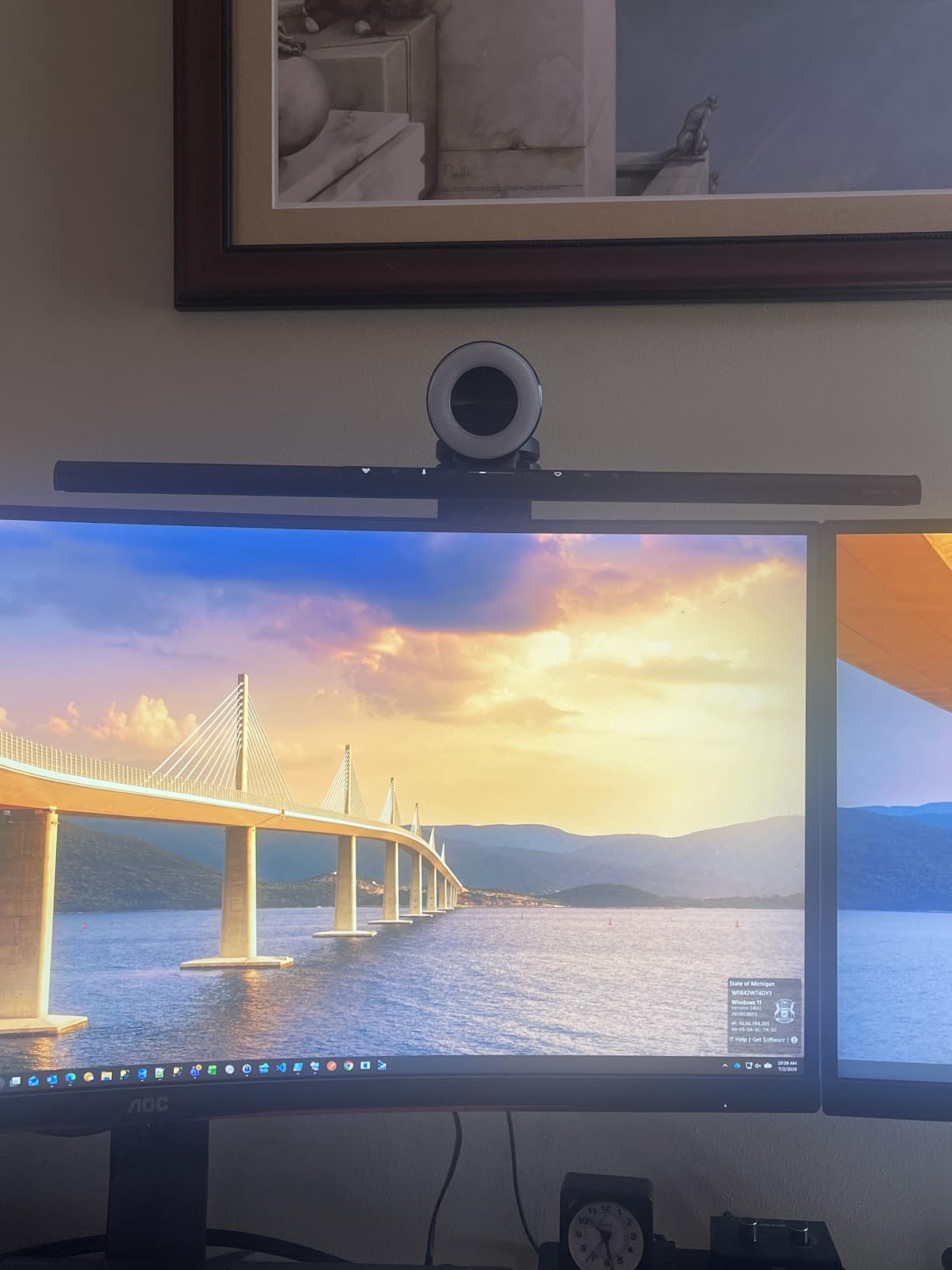BenQ ScreenBar Pro LED Monitor Light Bar (Black) - Ultrawide Lighting, Motion Sensor, Adjustable Brightness/Color Temperature, Eye-Care USB-C Monitor lamp, No Glare, Curved Monitors, Monitor accessory customer photo 2