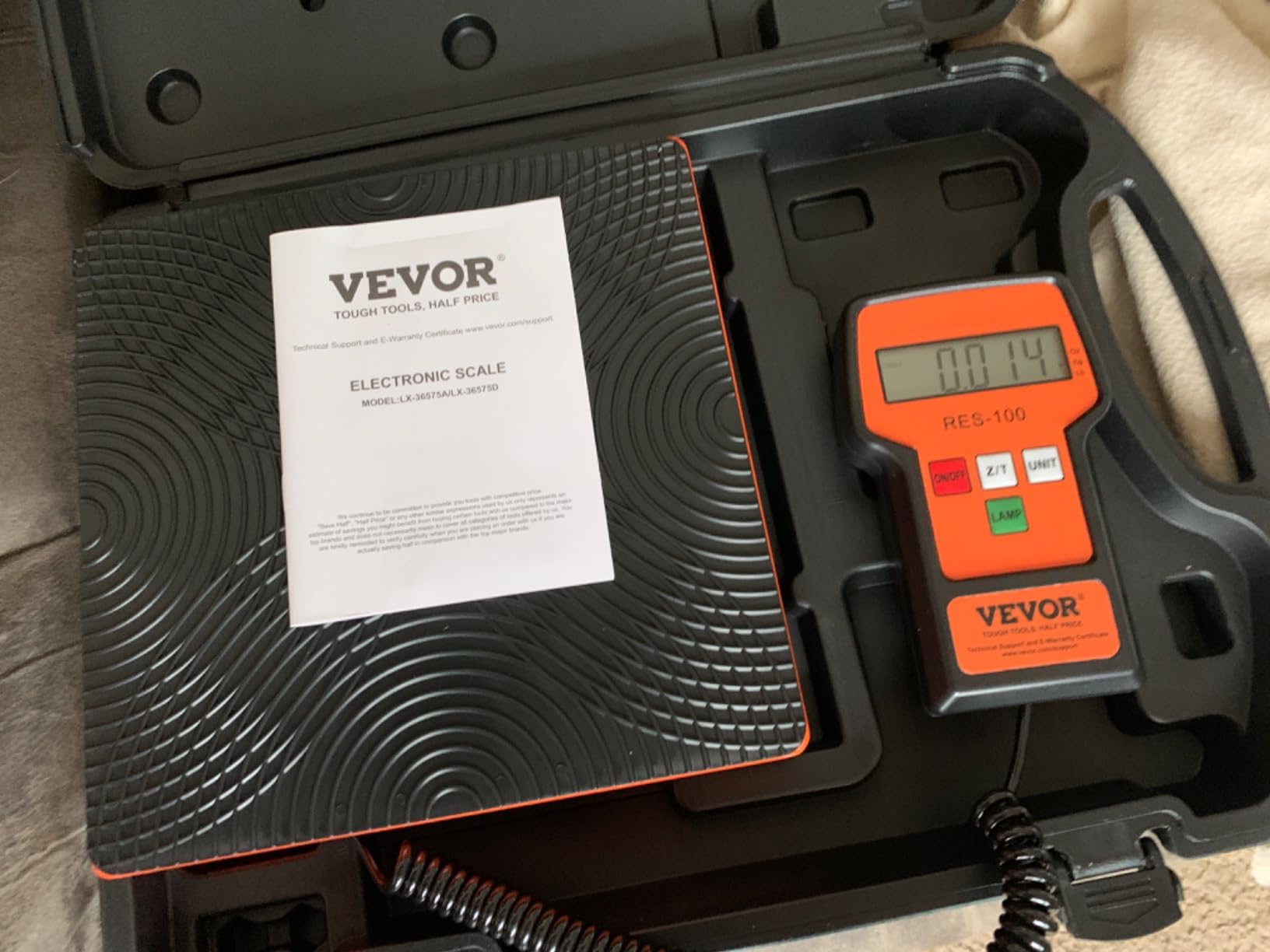VEVOR Refrigerant Scale 110 LBS HAVC Charging Recovery Freon Scale, with Wired Remote Control, 2g High Precision Electronic Digital Recovery Weight Scale with Case and Dry Battery customer photo 2