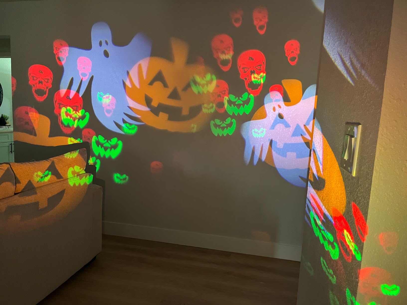 Halloween Lights Projector, Halloween Decorations Lighting Projector, with Timer Led Pumpkin Ghost Demon Light, for Holiday Party Garden Patio Yard Outdoor Indoor Landscape Decor customer photo 2