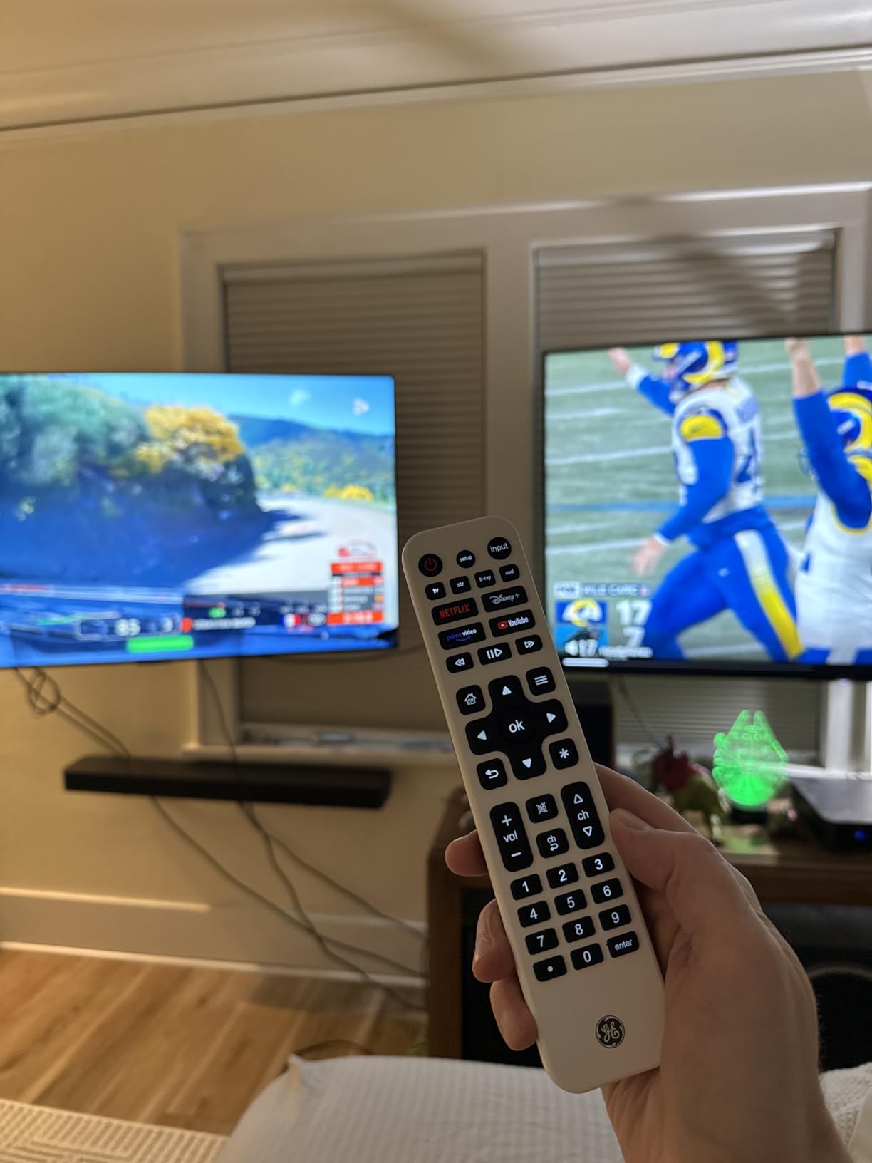 GE Rechargeable TV Remote Control, Universal Remote Control, Backlit | Samsung TV Remote Control Replacement for Smart TVs, Apple TV, Sony, Roku Replacement Remote, LG TV, 4-Device, 80984 customer photo 2