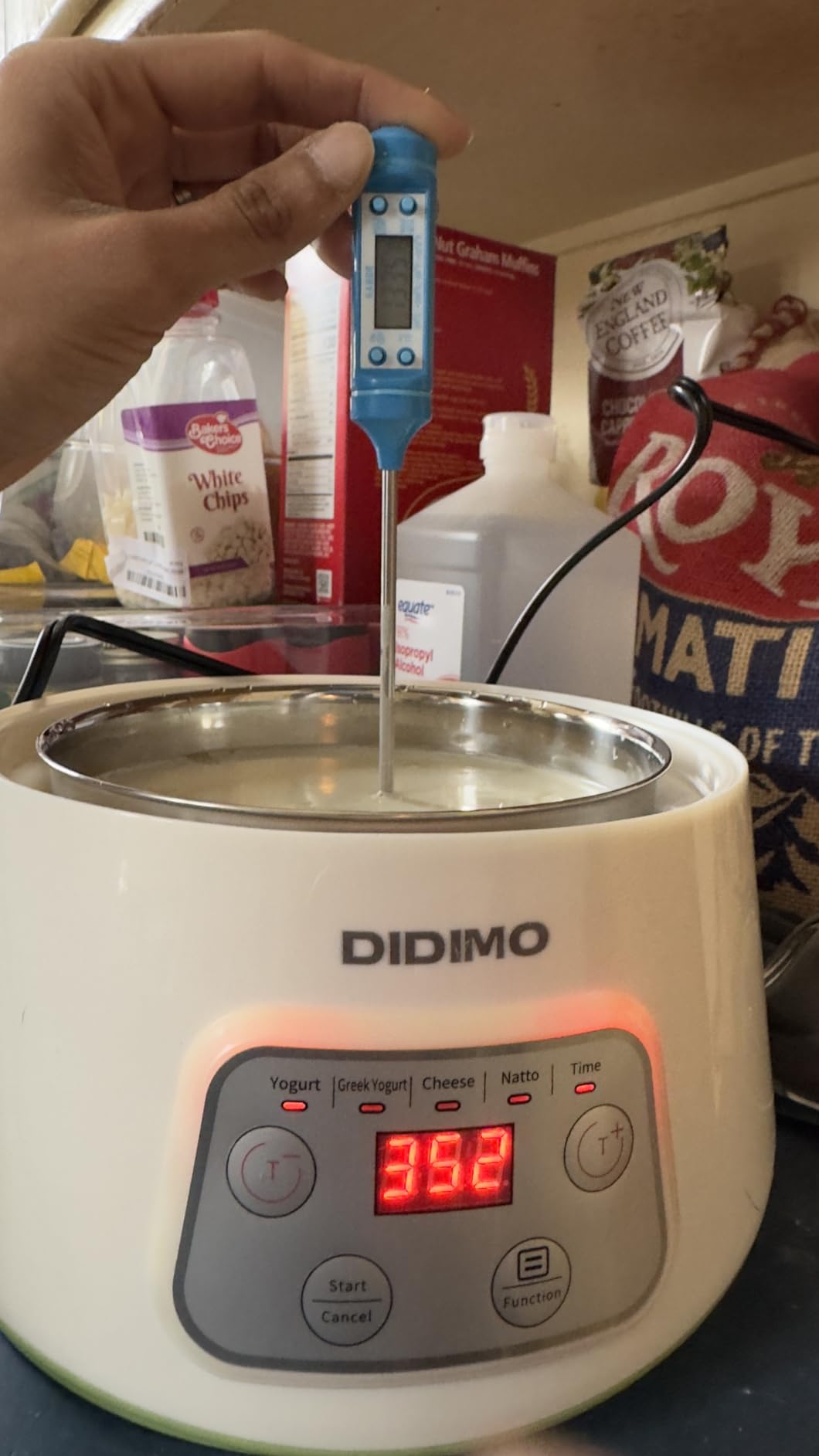 Yogurt Maker, Greek Yogurt Maker with Timer Control and Strainer, Yogurt Maker Machine with Stainless Steel Liner, Electric Portable Yogurt Maker for Yogurt, Greek Yogurt, Cheese, Natto (White) customer photo 1