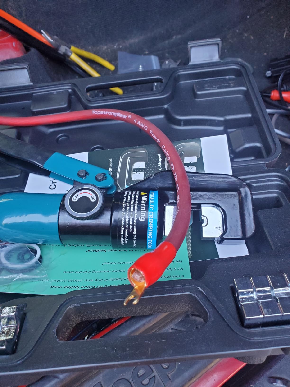 Brileine Hydraulic Crimping Tool & Cable Cutter, 10 TON 12 AWG to 00 (2/0) customer photo 2