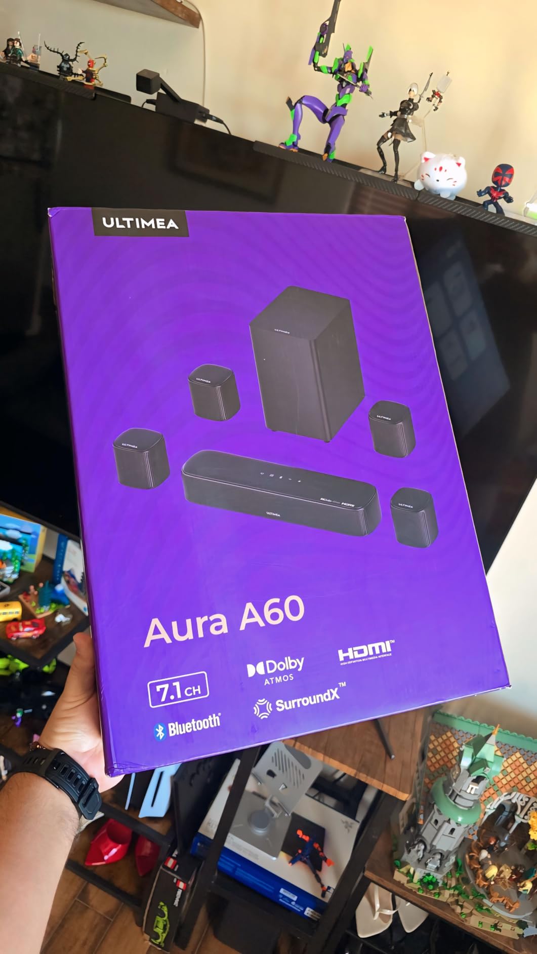 ULTIMEA 7.1ch Sound Bar with Dolby Atmos, 4 Surround Speakers, Aura A60 | Surround Sound System for TV with Subwoofer for Home Theater, Sound Bar for Smart TV with HDMI eARC, App Control, 2026 Model customer photo 1