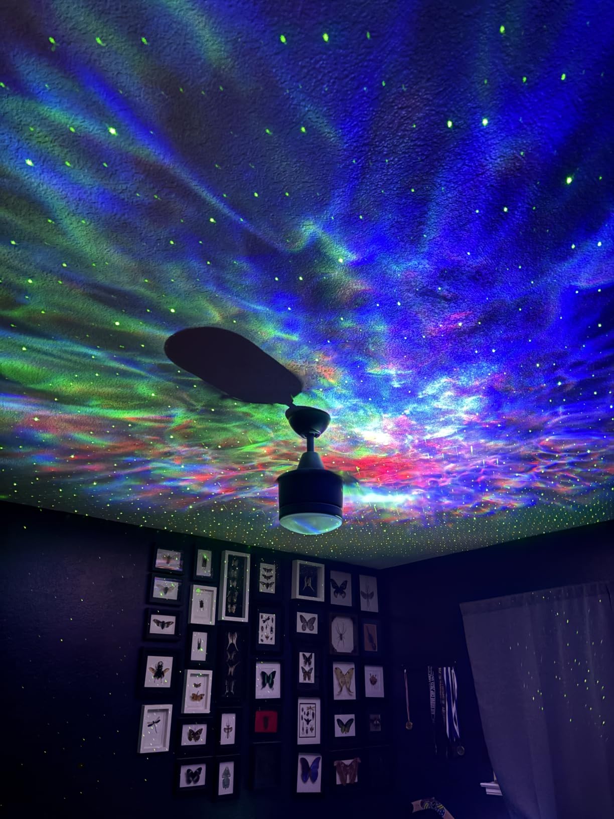 One Fire Galaxy Projector, 15 Colors, Gifts for Girls & Women & Boys, White Noise | Birthday, 7 Brightness, Green Star, 4 Speed, Bluetooth, Remote, Timer, Teen Bedroom Decor, Relax, Party, Led Lights, Lava Lamp customer photo 1