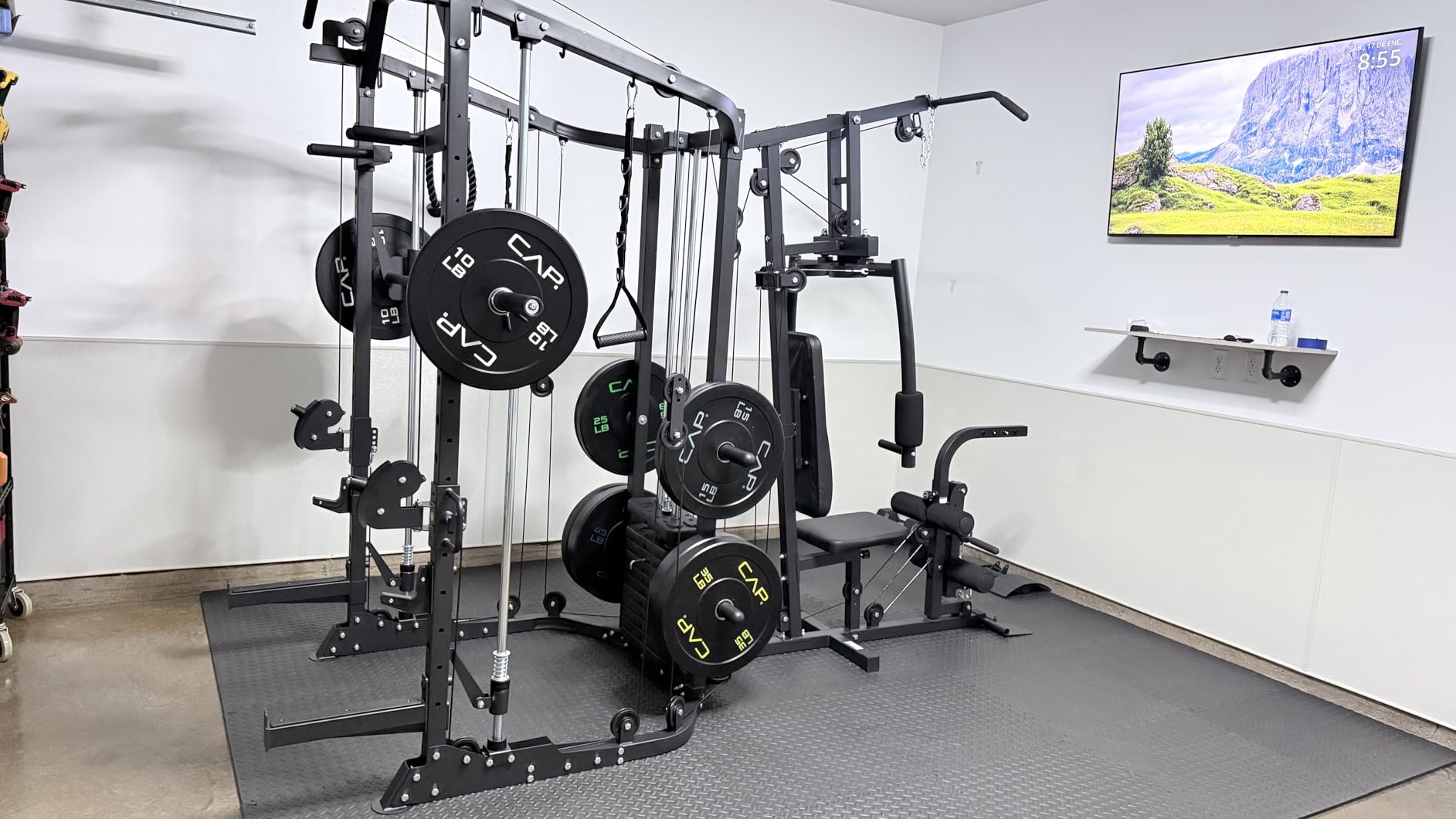 GMWD Dual-Station SmithΔ Machine Power Cage, All-in-One Home Gym Workout Station with 121LB Weight Stacks & Cable Crossover, Professional Functional Trainer for Couples & Family Strength Training customer photo 2
