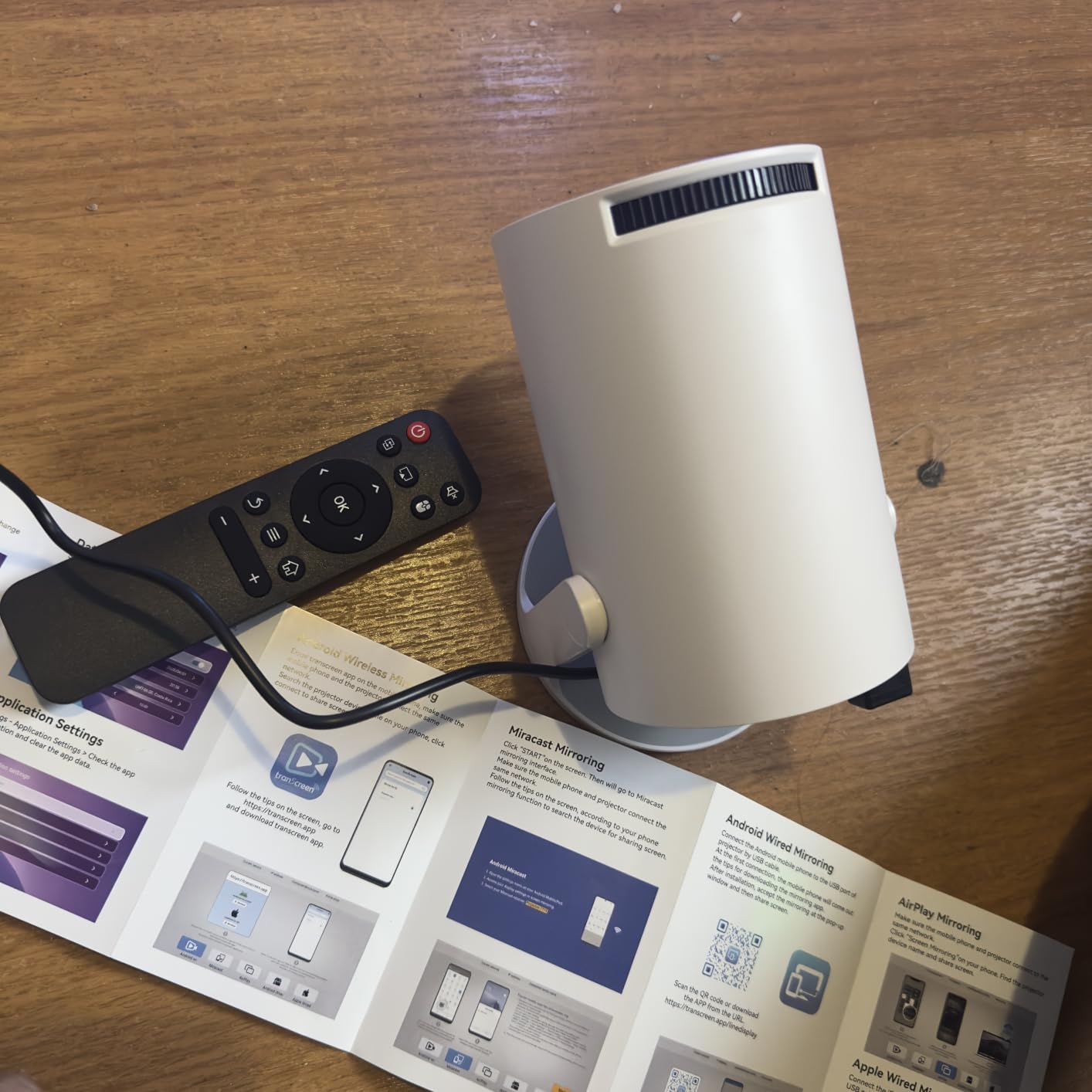 Mini Projector, Portable Smart Projector 4K WiFi 6 BT 5.4 [Built-in App] | Auto Keystone, Movie Projector Compatible With HDMI/USB/TV Stick/Smartphone/Laptop/PS5 Home Theater 180° Rotation White customer photo 1