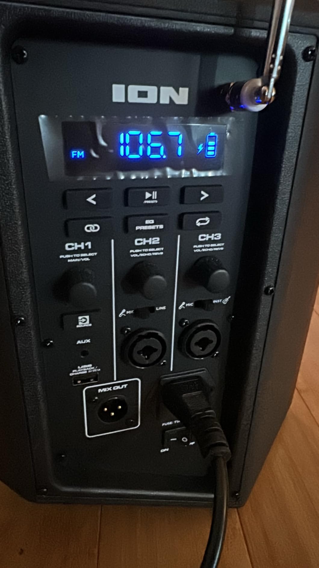 ION Audio Trouper 100 Bluetooth Portable PA Speaker | Karaoke Mic, Carry Handle, Rechargeable Battery, Mixer, Radio, Dual XLR Input, USB Playback, App Control, for Busking customer photo 1