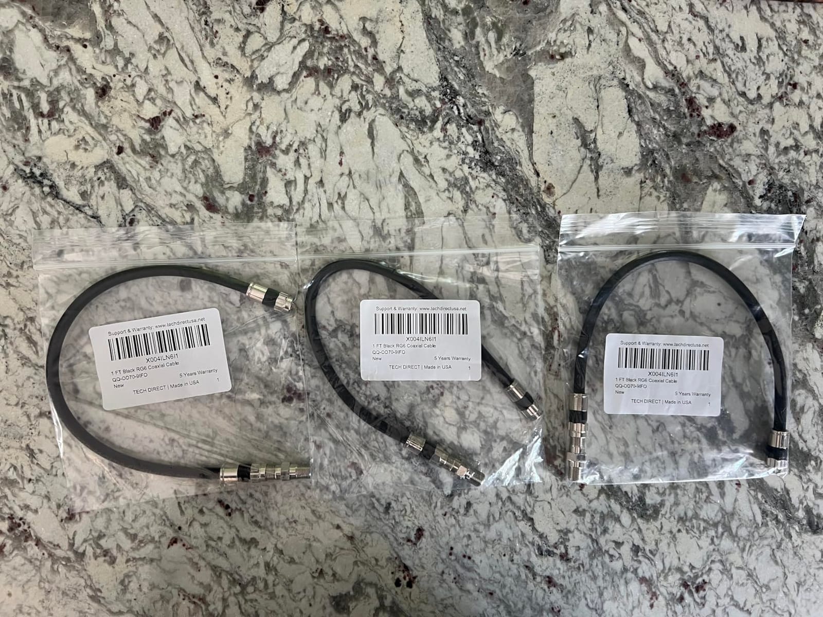 10FT RG6 Coaxial Cable with Connector, Coax Cable Black | Made in USA Coax Cord Extender for High Speed Internet, TV Antenna, Cable TV, Satellite, Modem, MOCA, HDTV, Coupler Included customer photo 2