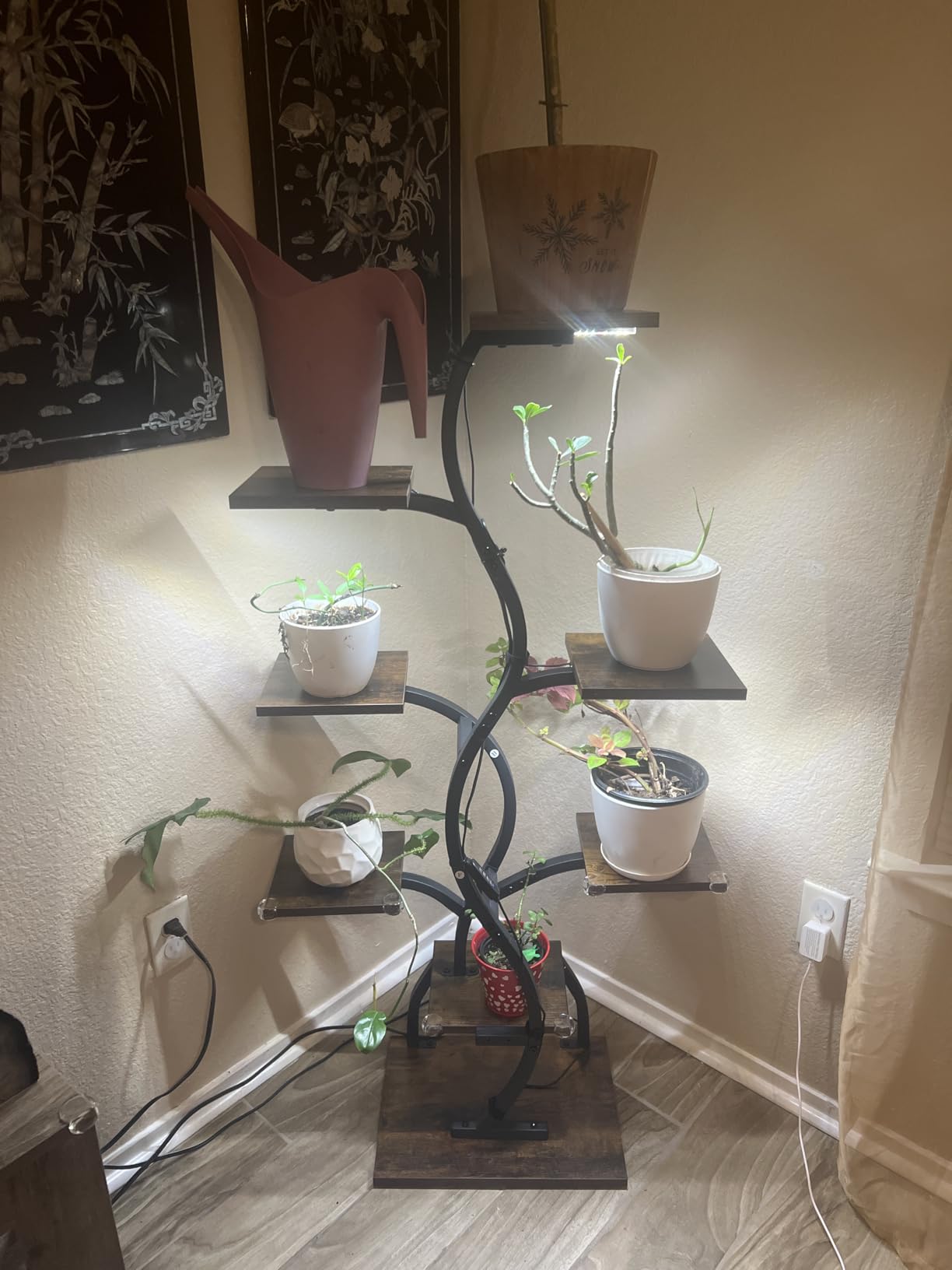 Plant Stand Indoor with Grow Light - 8 Tiered Corner Plant Shelf Indoor customer photo 2