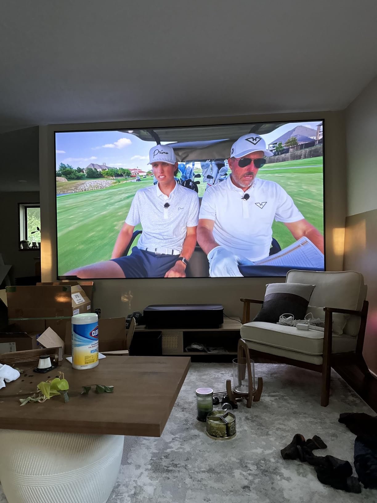 NothingProjector ALR Screen for Ultra Short Throw Projector, 120 inch | 95% Ambient Ceiling Light Rejecting, 4K/8K UHD Active 3D, Fixed Frame 16:9, Wall Mount Anti Daylight UST, Black Series NothPJ customer photo 2