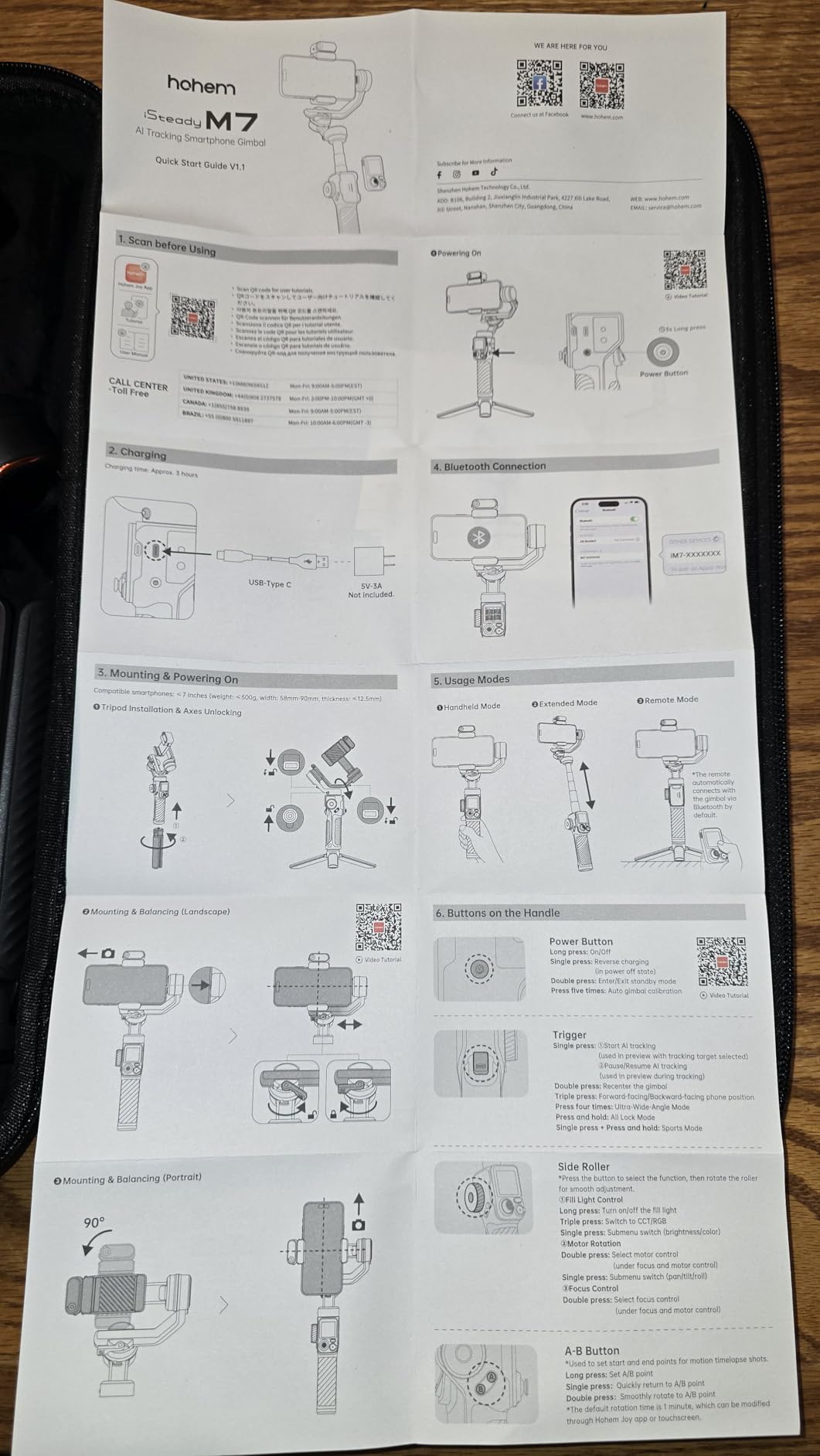 Hohem iSteady M7 Gimbal Stabilizer for Smartphone, Magnetic AI Tracker Fill Light, Detachable Touchscreen Remote Controller, Built-in Extension Rod, 500g Payload for iPhone Android customer photo 2