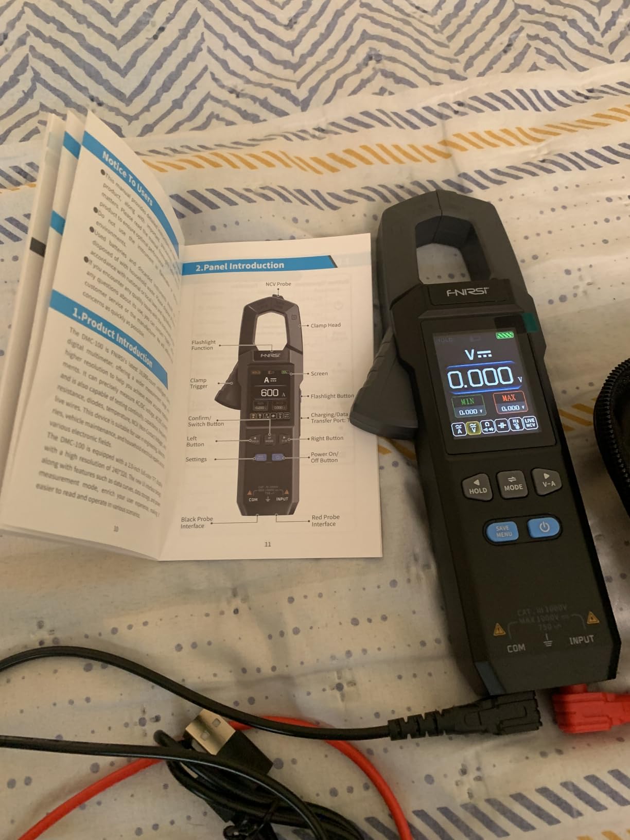 FNIRSI DMC-100 Clamp Meter 9999 Counts TRMS, 600A AC/DC Amp Meter customer photo 2