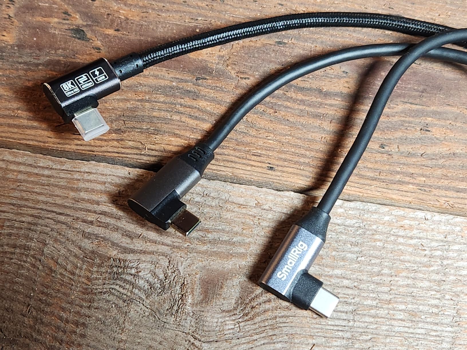 SMALLRIG USB C to USB C Data Cable 1.97ft/ 60cm (Straight to Angled) | USB-C to USB-C 3.2 Gen 2x2 cable, 20Gbps data transfer, 100W fast charging, for iPhone and cameras customer photo 2
