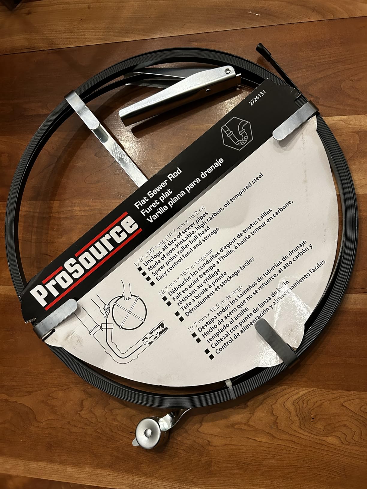 Edward Tools Sewer Rod Snake – 50-Foot Flat Drain Cleaning Rod – Steel Cable with Zinc Plated Frame – Heavy Duty 1/2 Inch Diameter for All Sewer Pipe Sizes customer photo 2