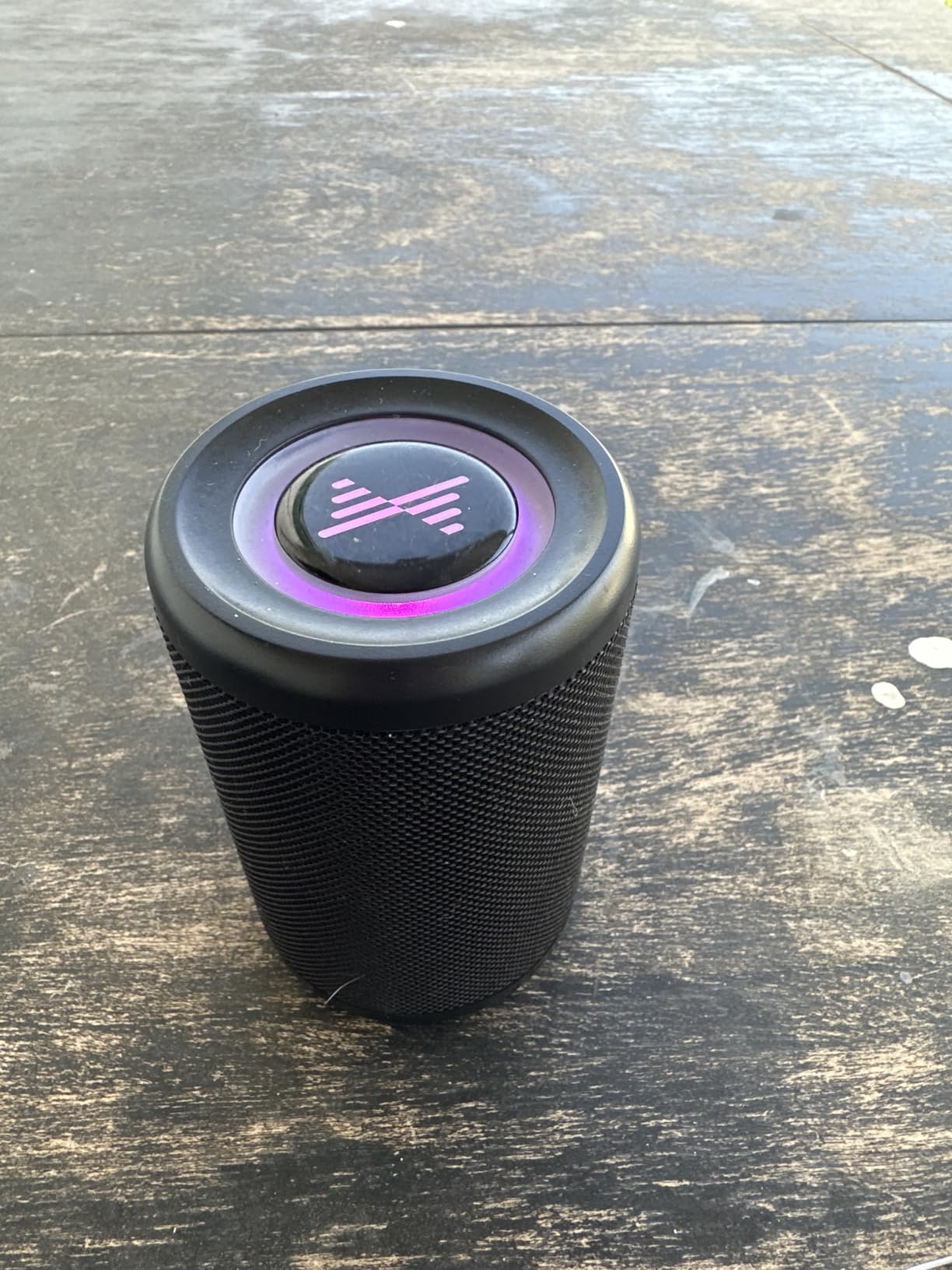 LENRUE Small Portable Bluetooth Speaker with Lights, TWS Stereo Surround Sound, Type C Powered, Bluetooth 5.3, AUX TF Card Input, Wireless for Outdoor Home, Coolest Gifts customer photo 1