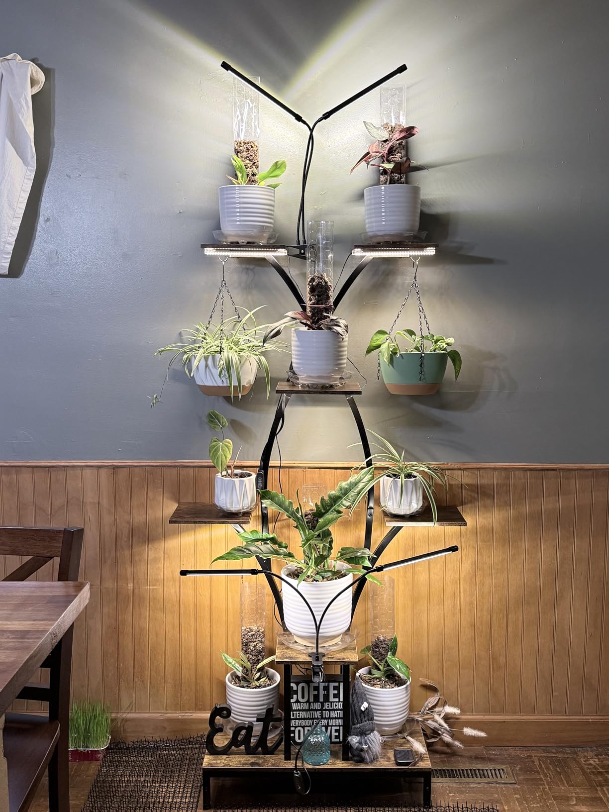 Plant Stand Indoor with Grow Lights - 7 Tiered Metal Corner Shelf for Multiple Plants, 64.2