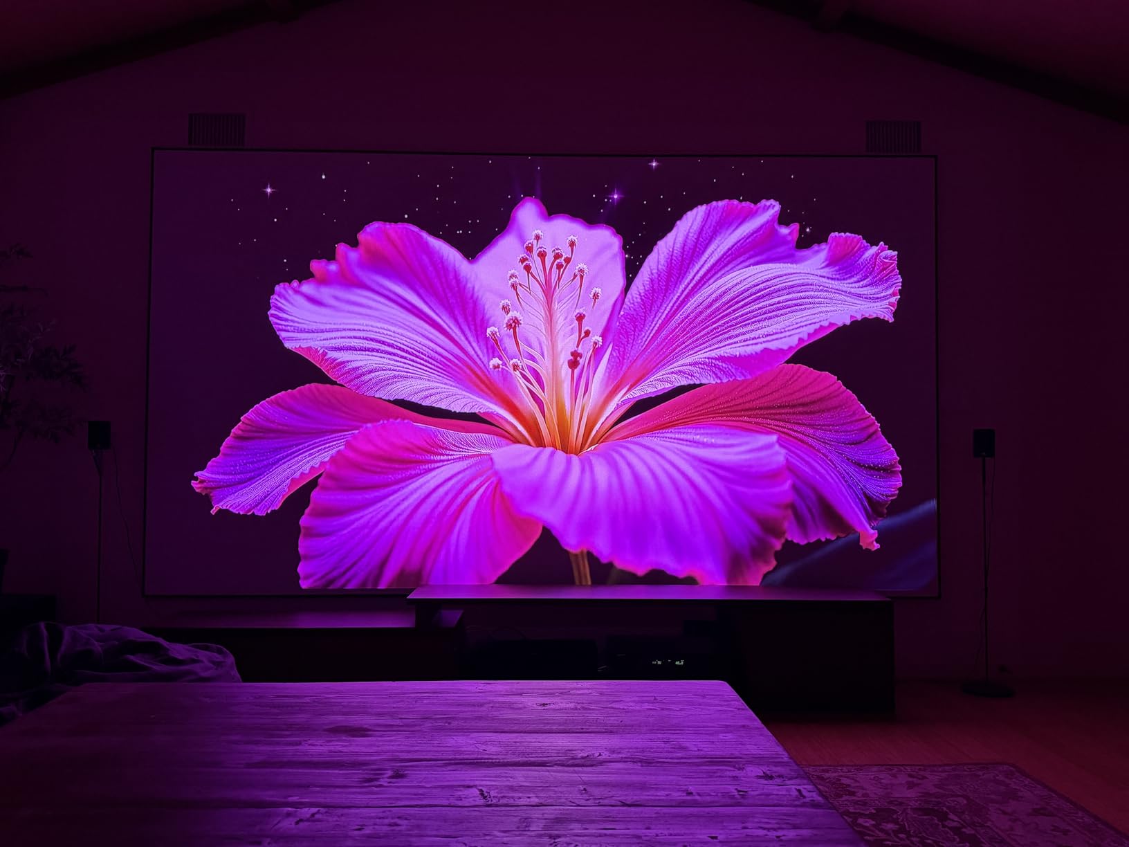 Valerion VisionMaster Pro2 Triple Laser Projector 4K, 15000:1 Contrast, 0.9-1.5x Optical Zoom, 2X Multitasking Power, IMAX, HDR10+, GTV, 4ms Lag-Free Gaming, 3000 ISO Lumens, Google Home, Apple Homekit customer photo 1