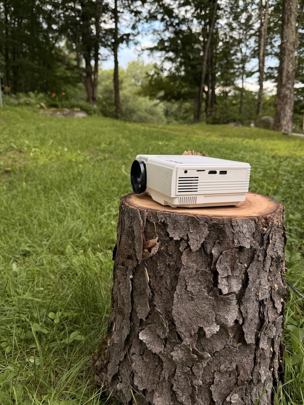 Smart Projector with WiFi and Bluetooth, Apps Built-in | 1080P Mini Movie Projector, WiFi6 & 2-way Bluetooth, 50% Zoom, for Phone/PC/PS/ TV Stick/HDMI/USB, Timer shutdown customer photo 1