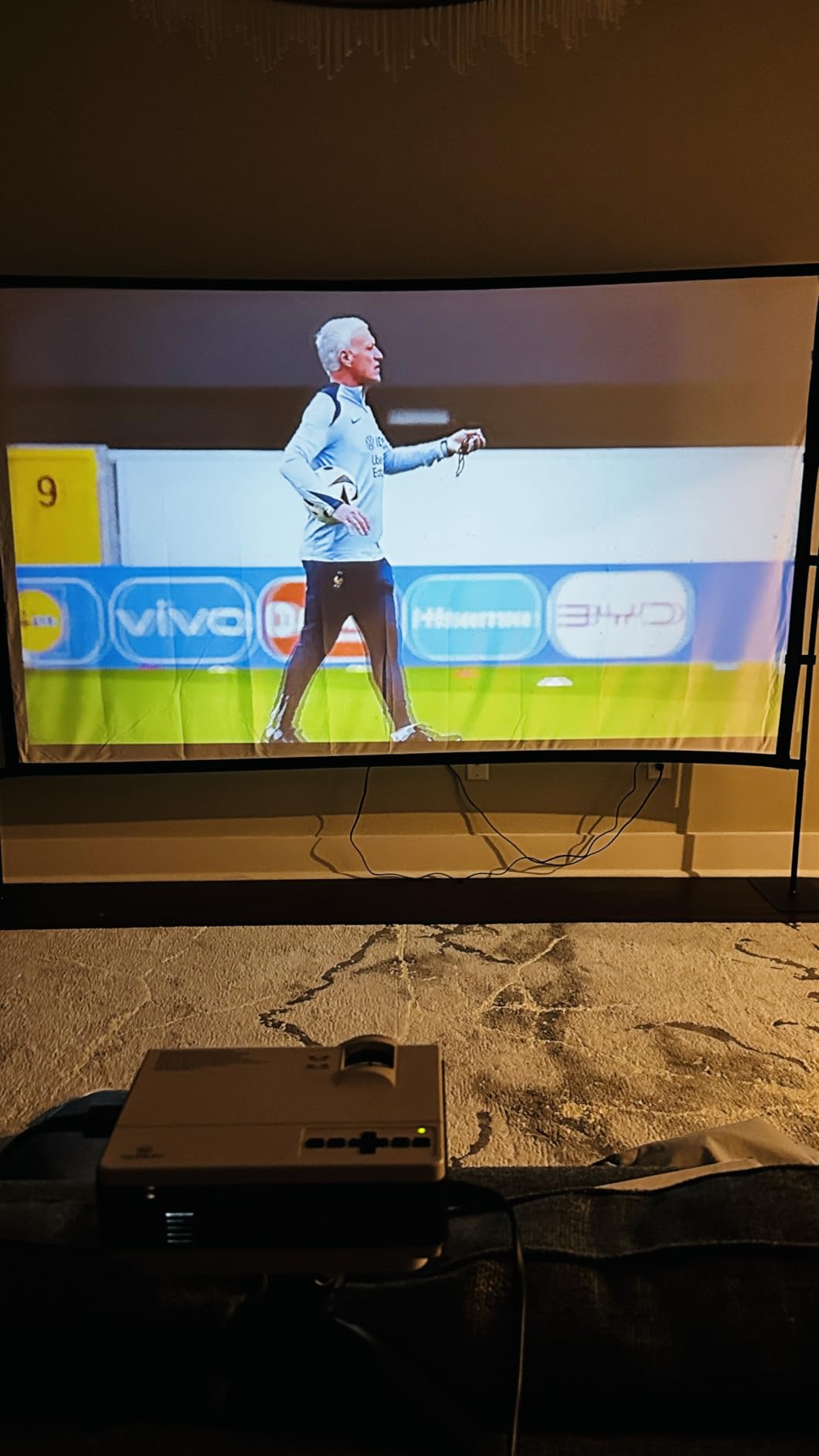 Outdoor Projector Screen with Stand featuring a Stake-Down Base-120 Inch 16:9 4K HD Portable Projector Screen Indoor Outdoor Movie Screen Lightweight Projection Screen with Carry Bag for Home,Backyard customer photo 1