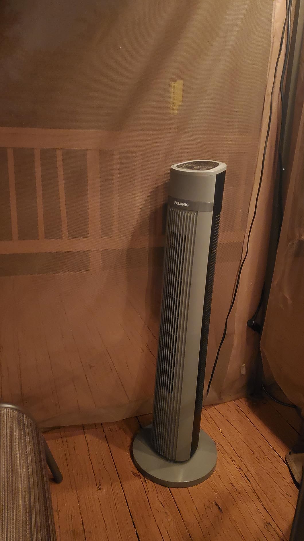 PELONIS 40 inch Bladeless Tower Fan for Bedroom, Standing Fan with Remote Control, 26ft/s, 90° Oscillation, 3 Speed Settings, 27 Db, 3 Modes, 15-Hour Timer, LED Display, Fan that Blows Cold Air, Grey customer photo 1
